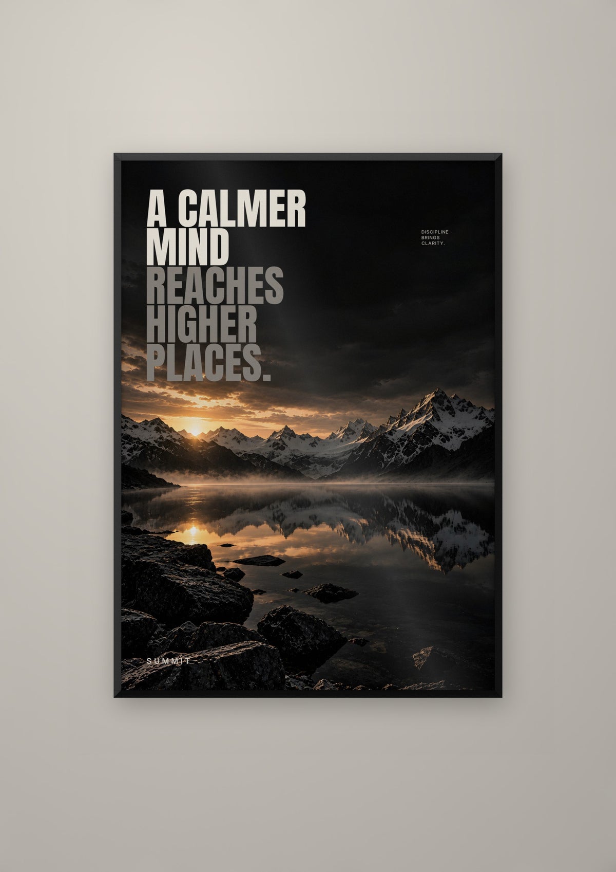 A Calmer Mind in a black frame