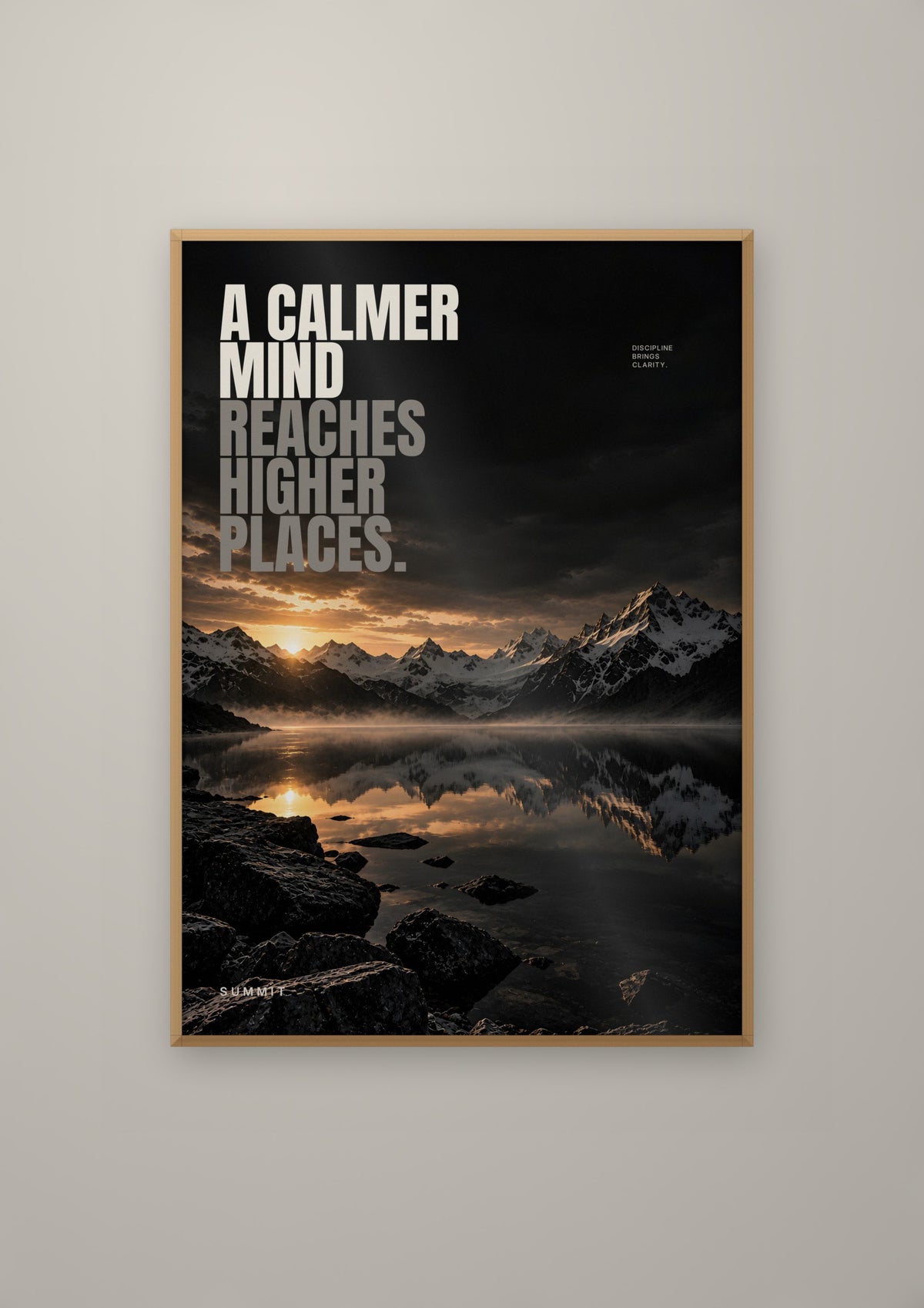 A Calmer Mind in a natural wood frame