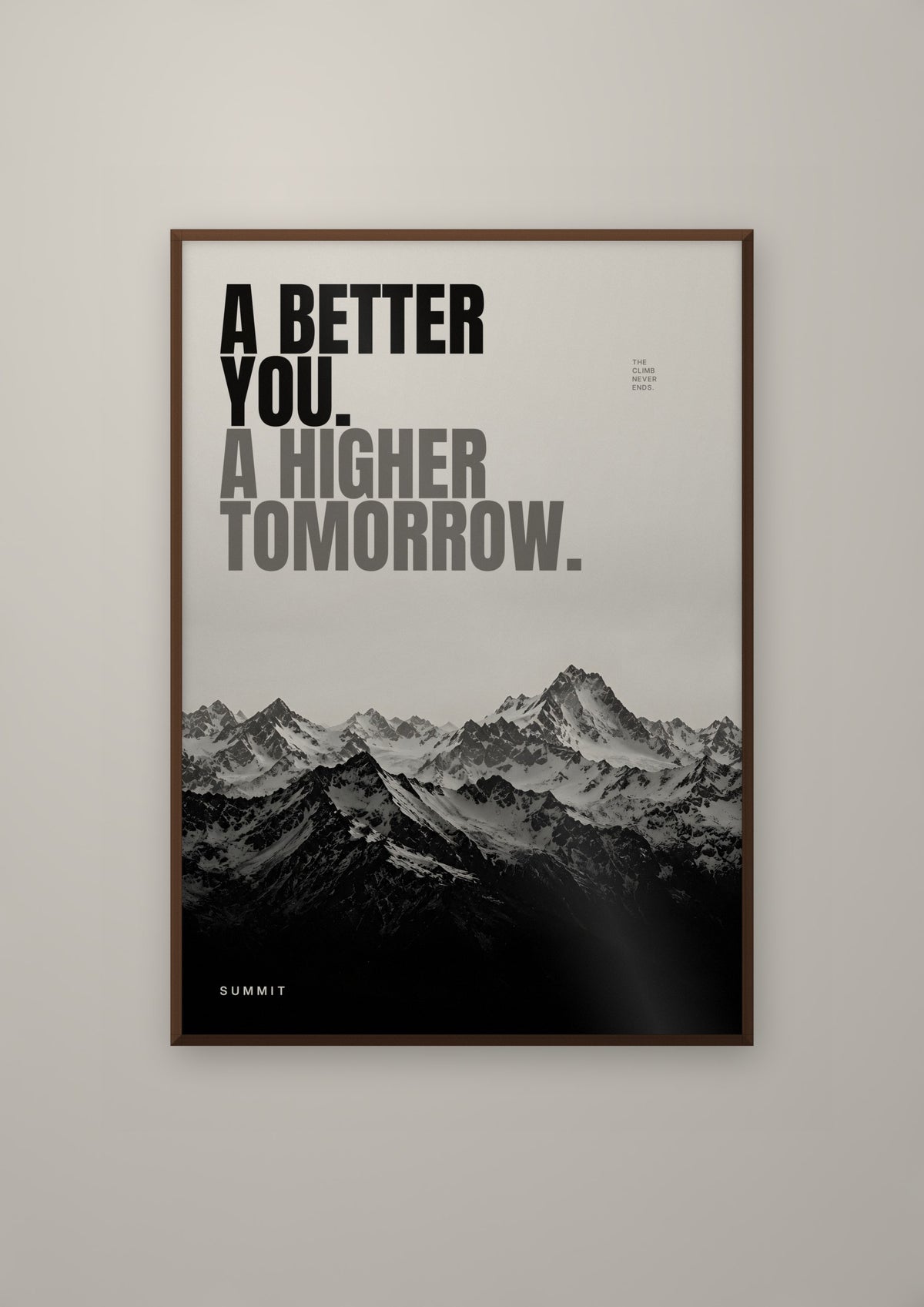 A Higher Tomorrow in a dark wood frame