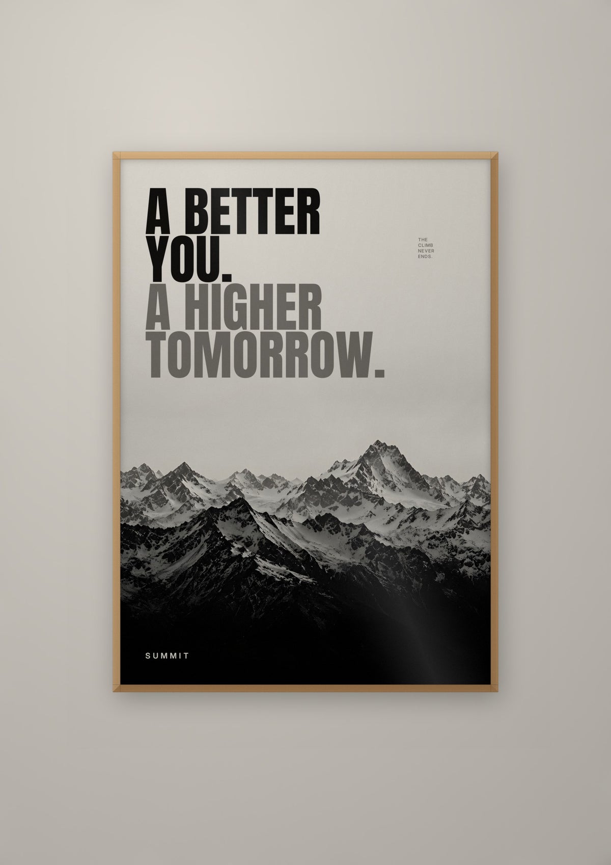 A Higher Tomorrow in a natural wood frame