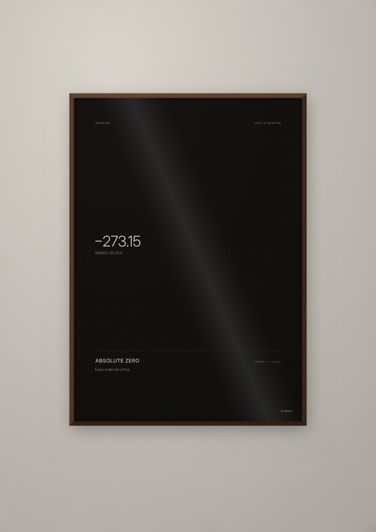 Absolute Zero in a dark wood frame