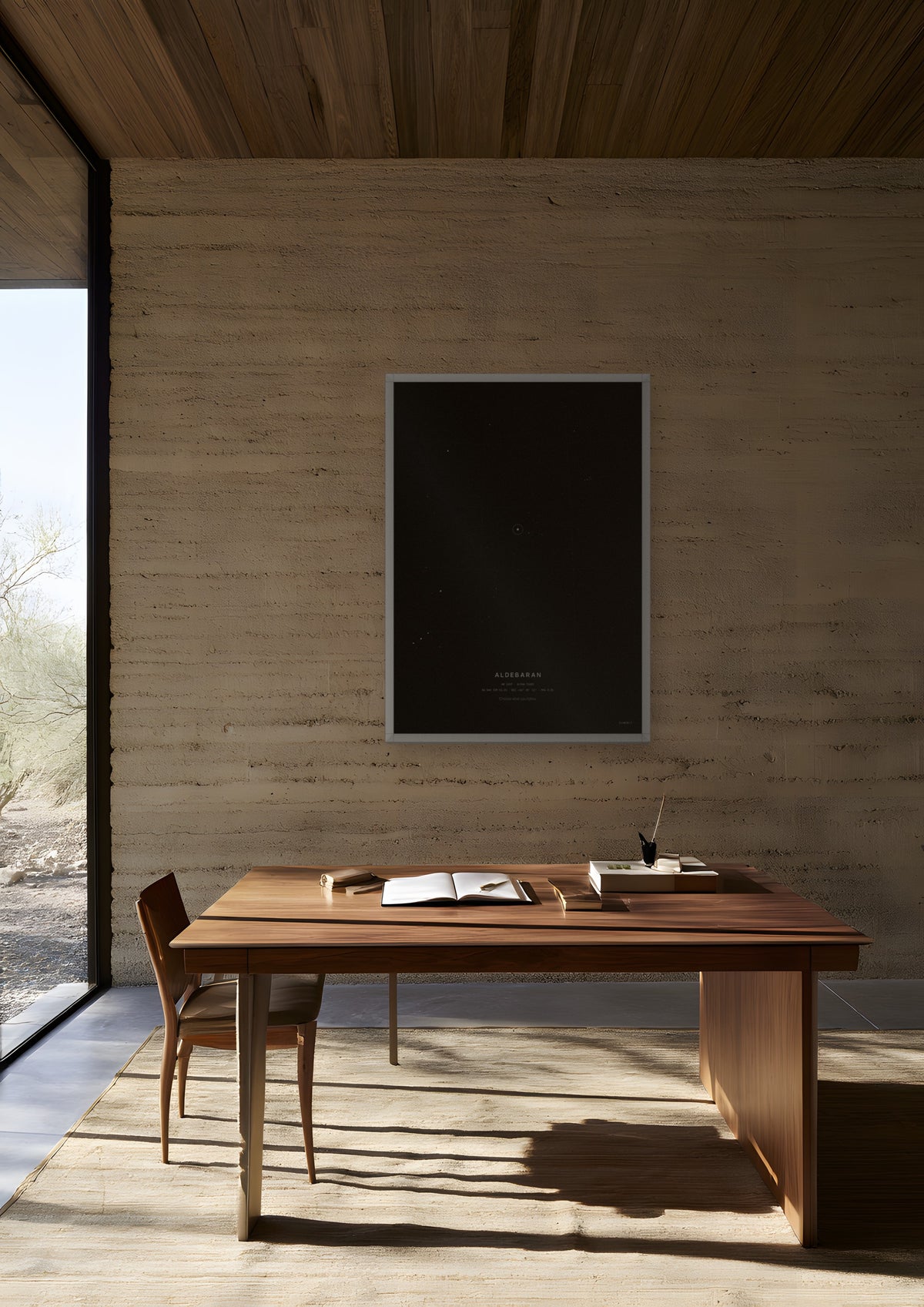 Aldebaran in a white frame, shown in scottsdale-desert-office