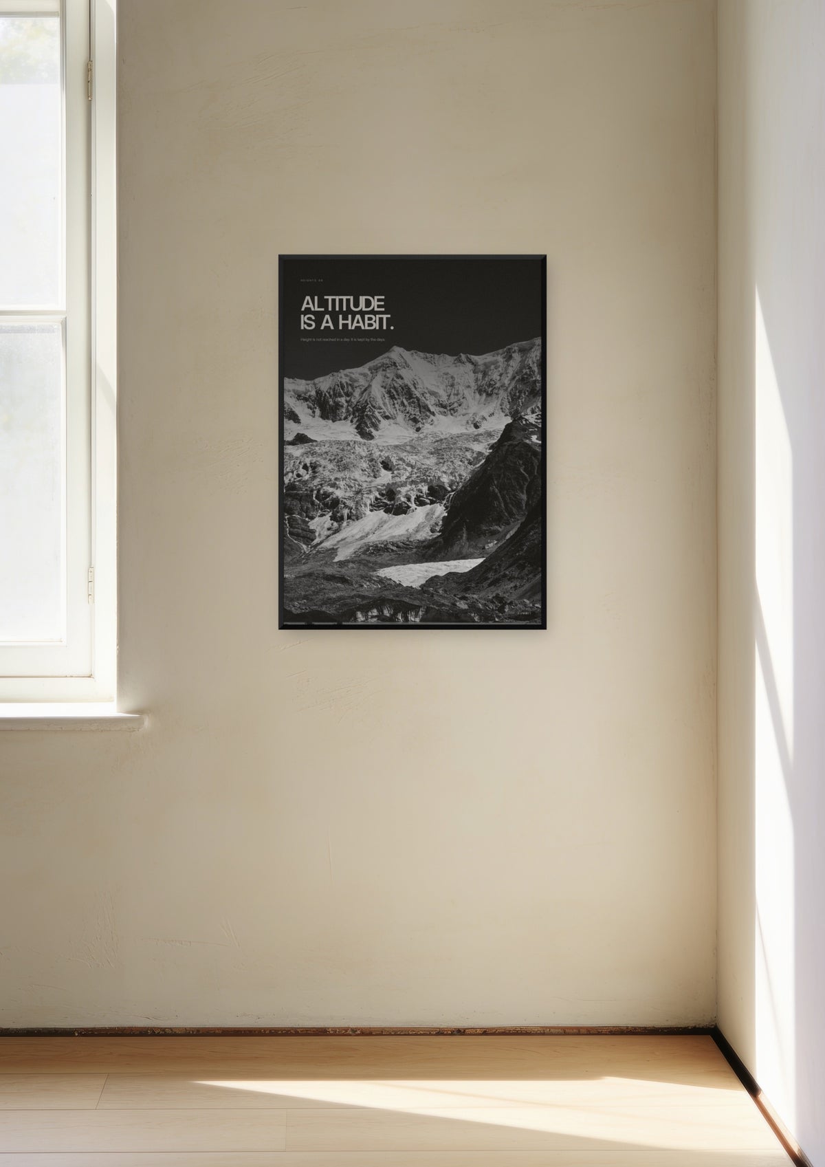Altitude Is a Habit in a black frame