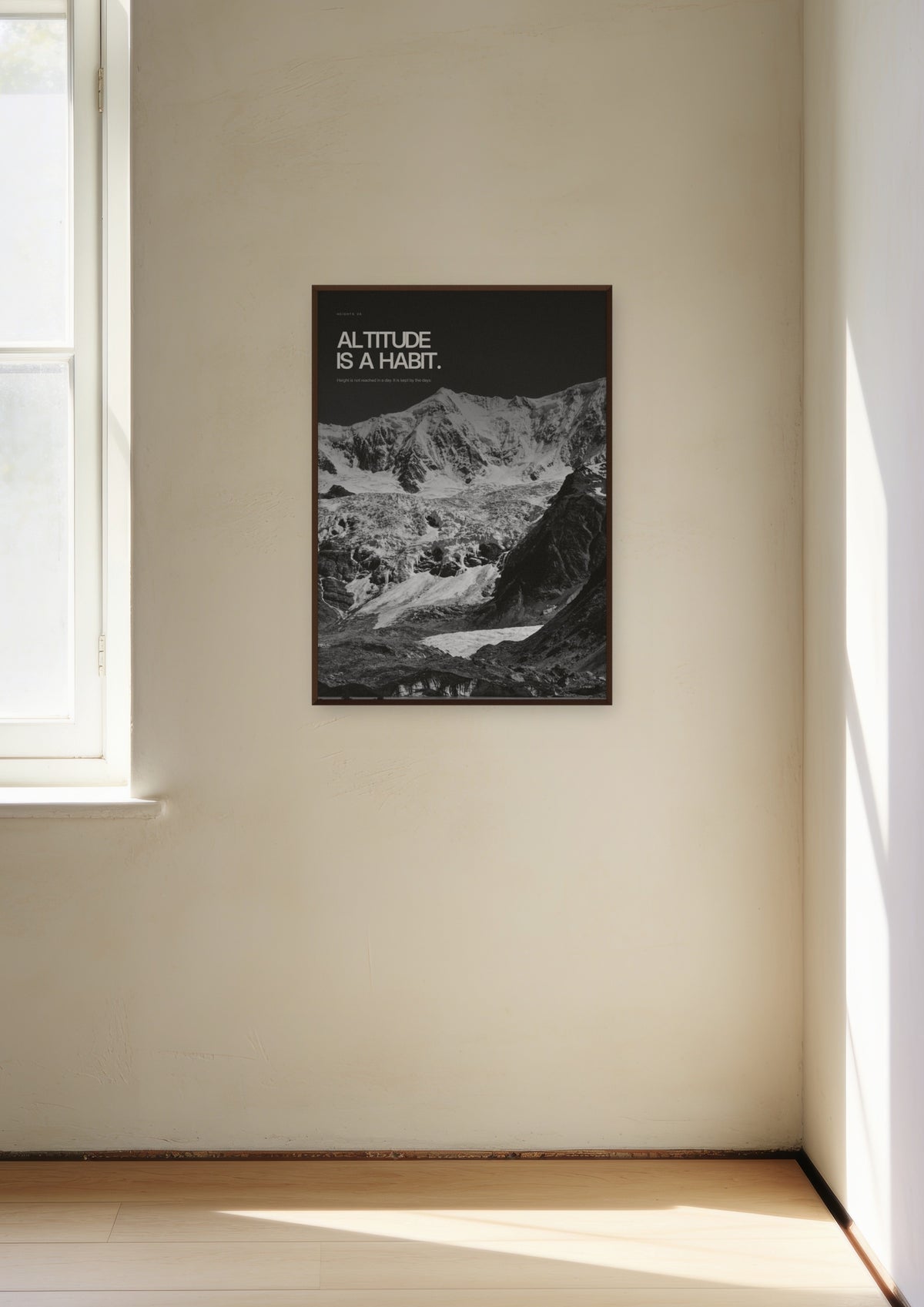 Altitude Is a Habit in a dark wood frame