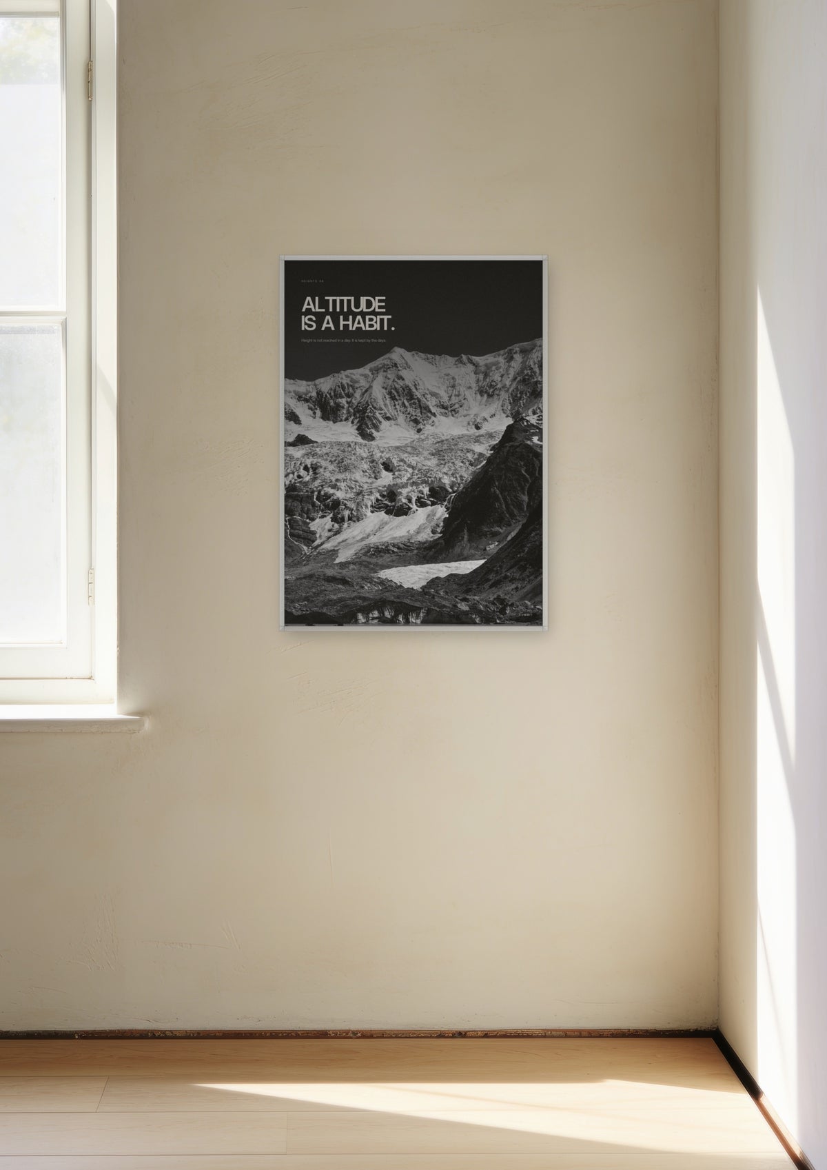 Altitude Is a Habit in a white frame