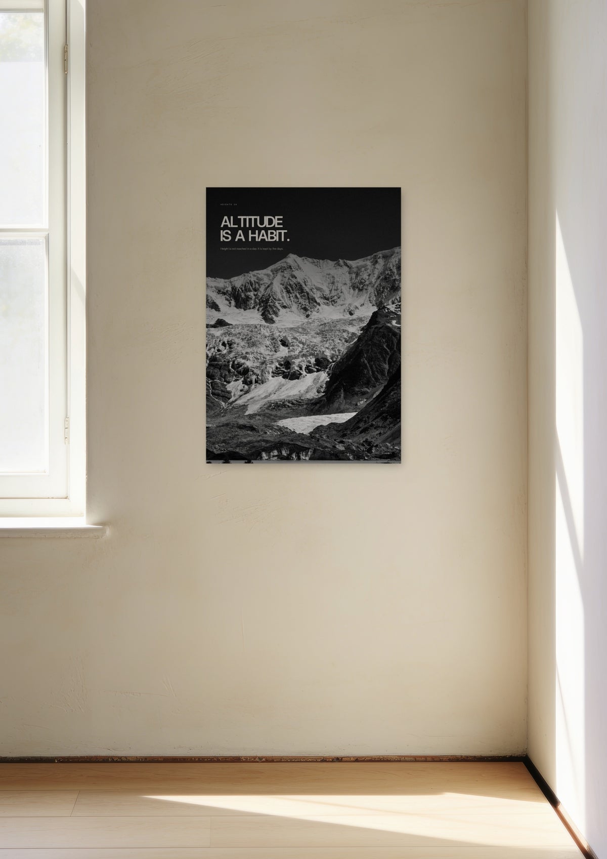 Altitude Is a Habit, unframed art print shown in studio