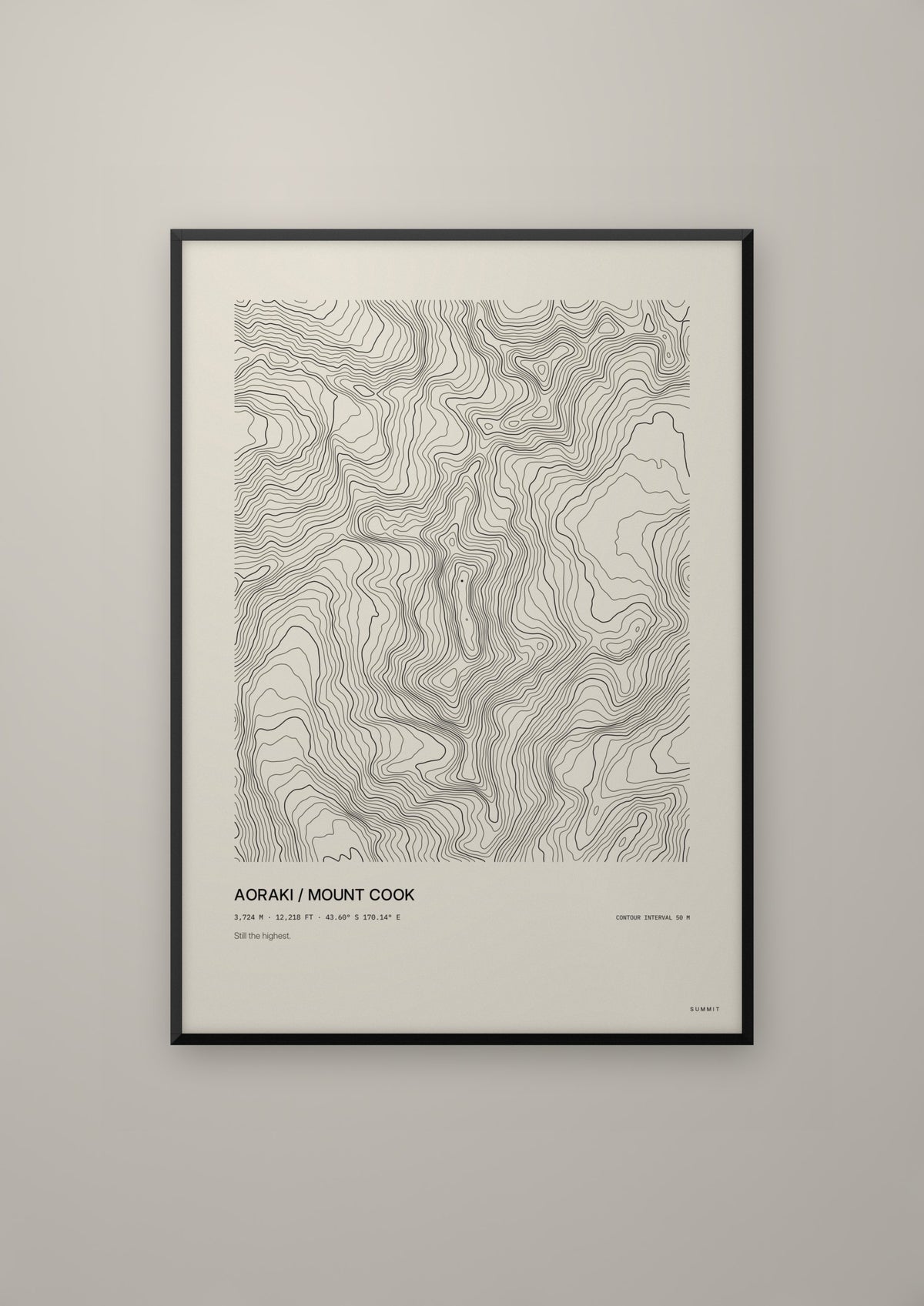 Aoraki / Mount Cook in a black frame