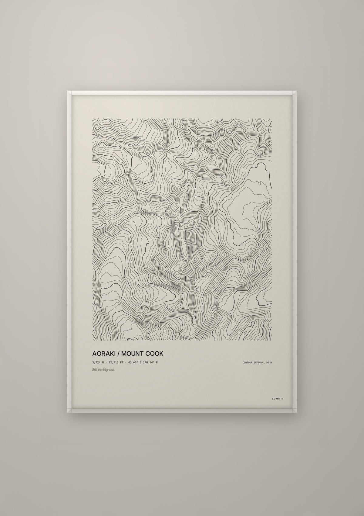 Aoraki / Mount Cook in a white frame