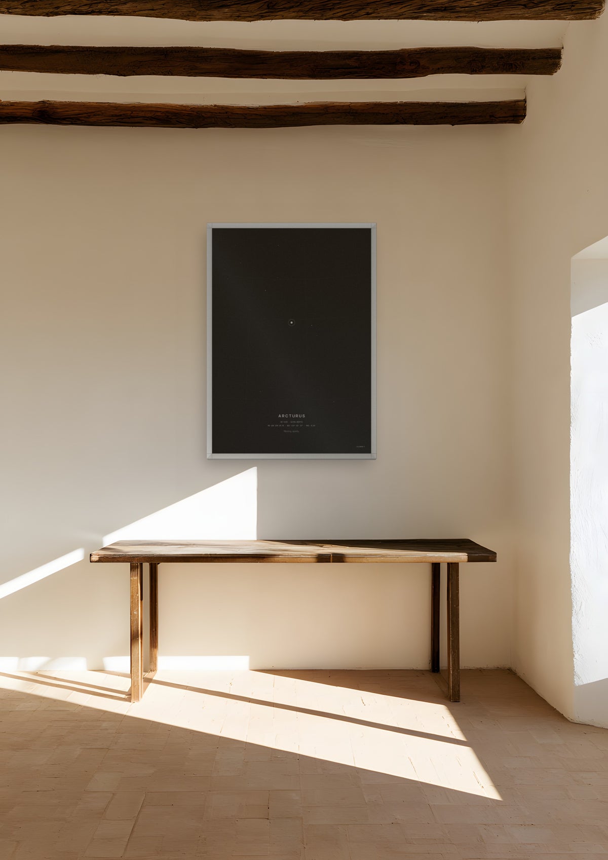 Arcturus in a white frame, shown in marfa-adobe-study