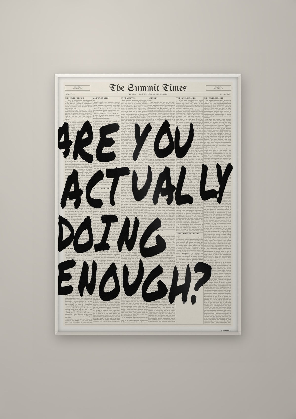 Are You Actually Doing Enough? in a white frame