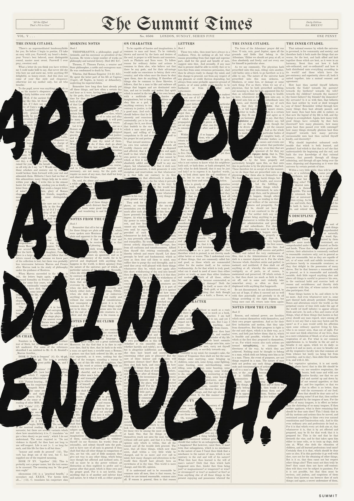 Are You Actually Doing Enough?, unframed art print