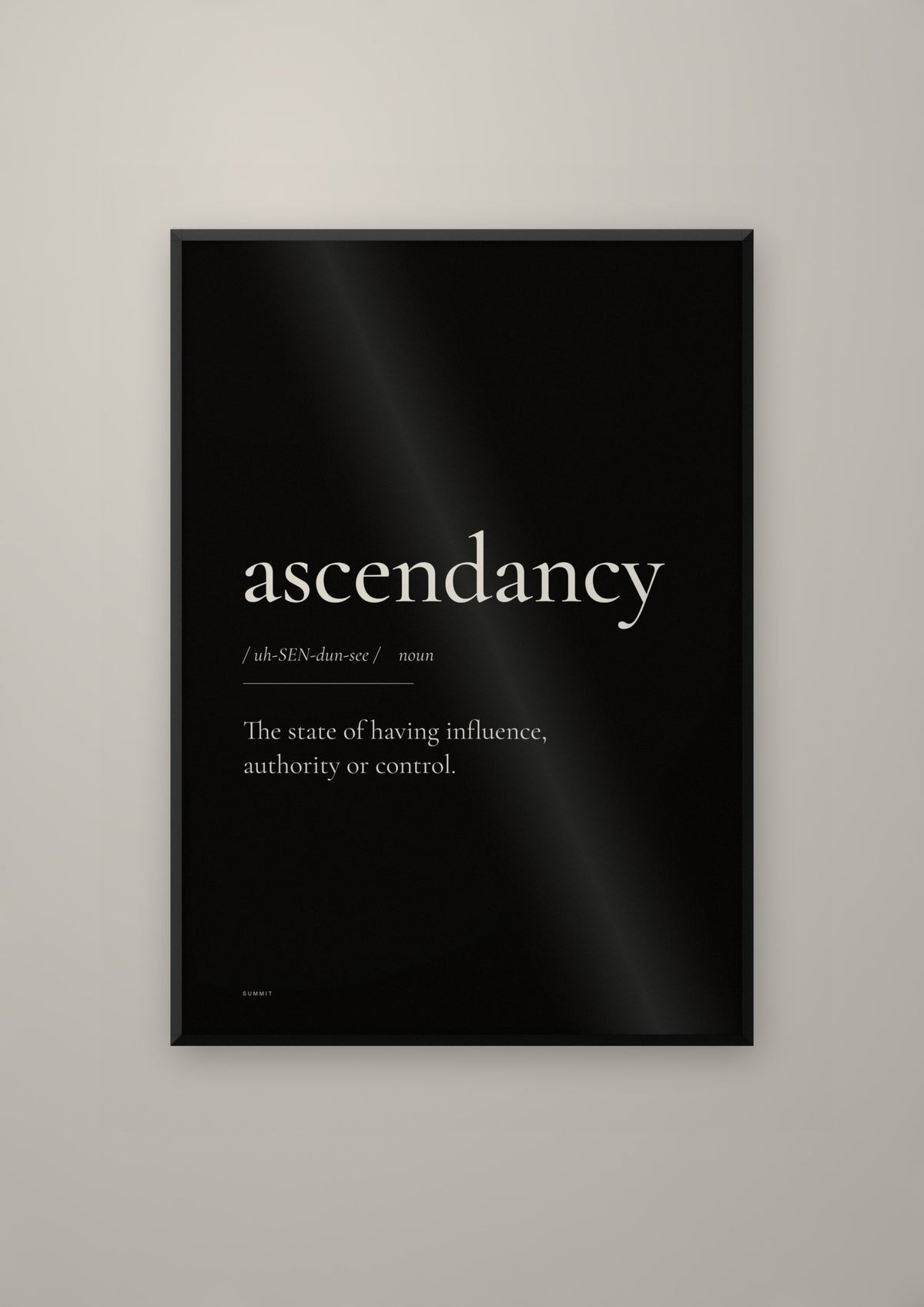 Ascendancy (Black) in a black frame