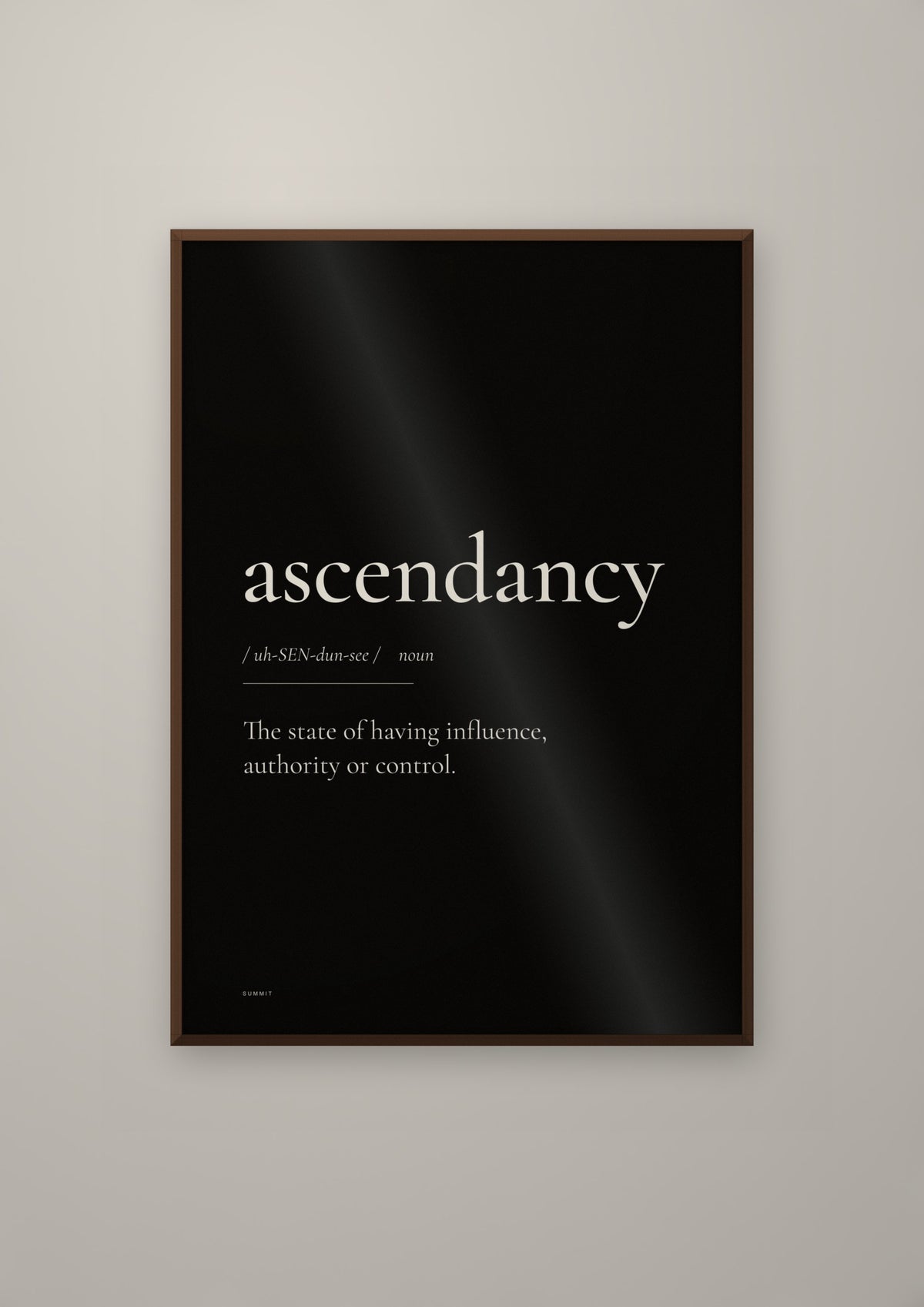 Ascendancy (Black) in a dark wood frame