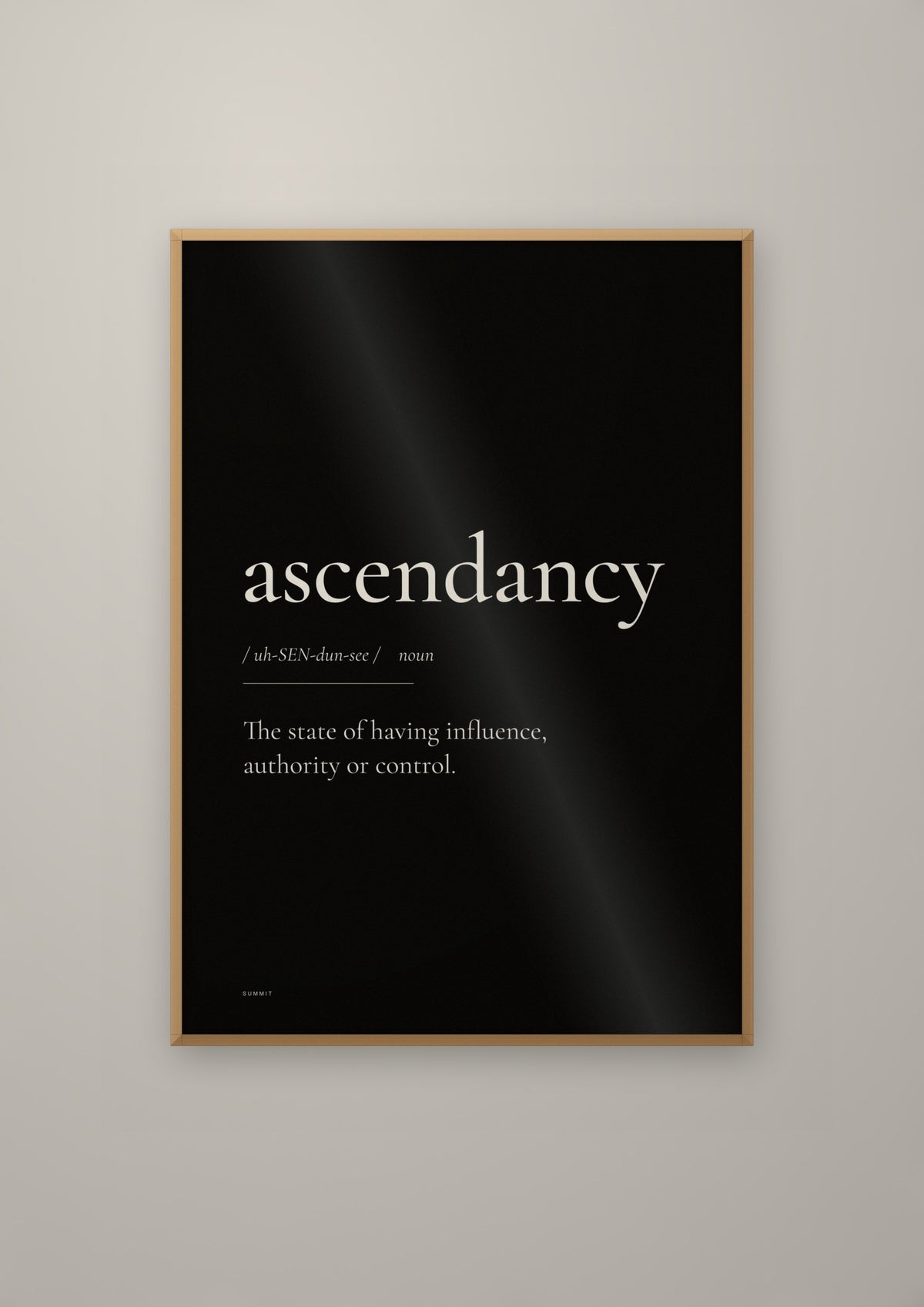 Ascendancy (Black) in a natural wood frame