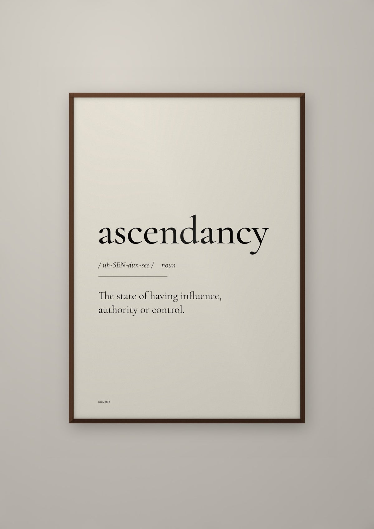 Ascendancy in a dark wood frame
