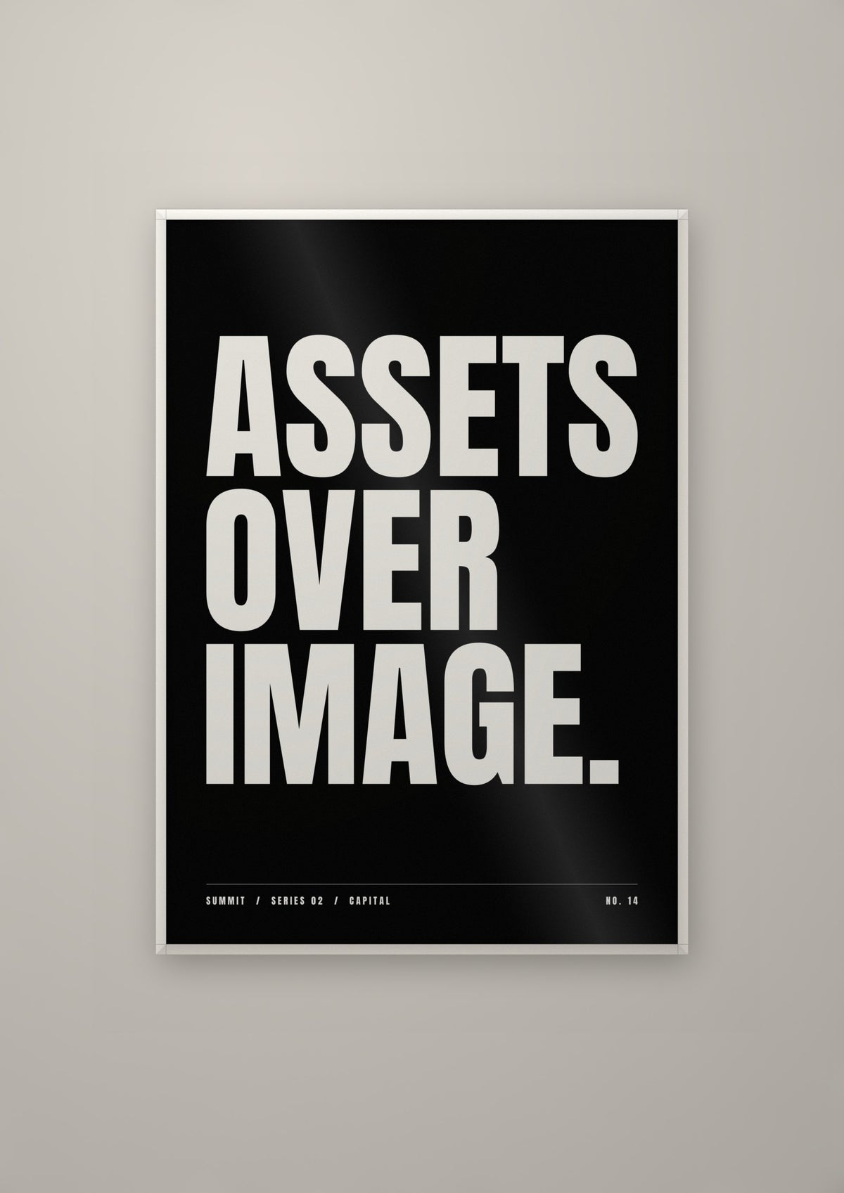 Assets Over Image in a white frame