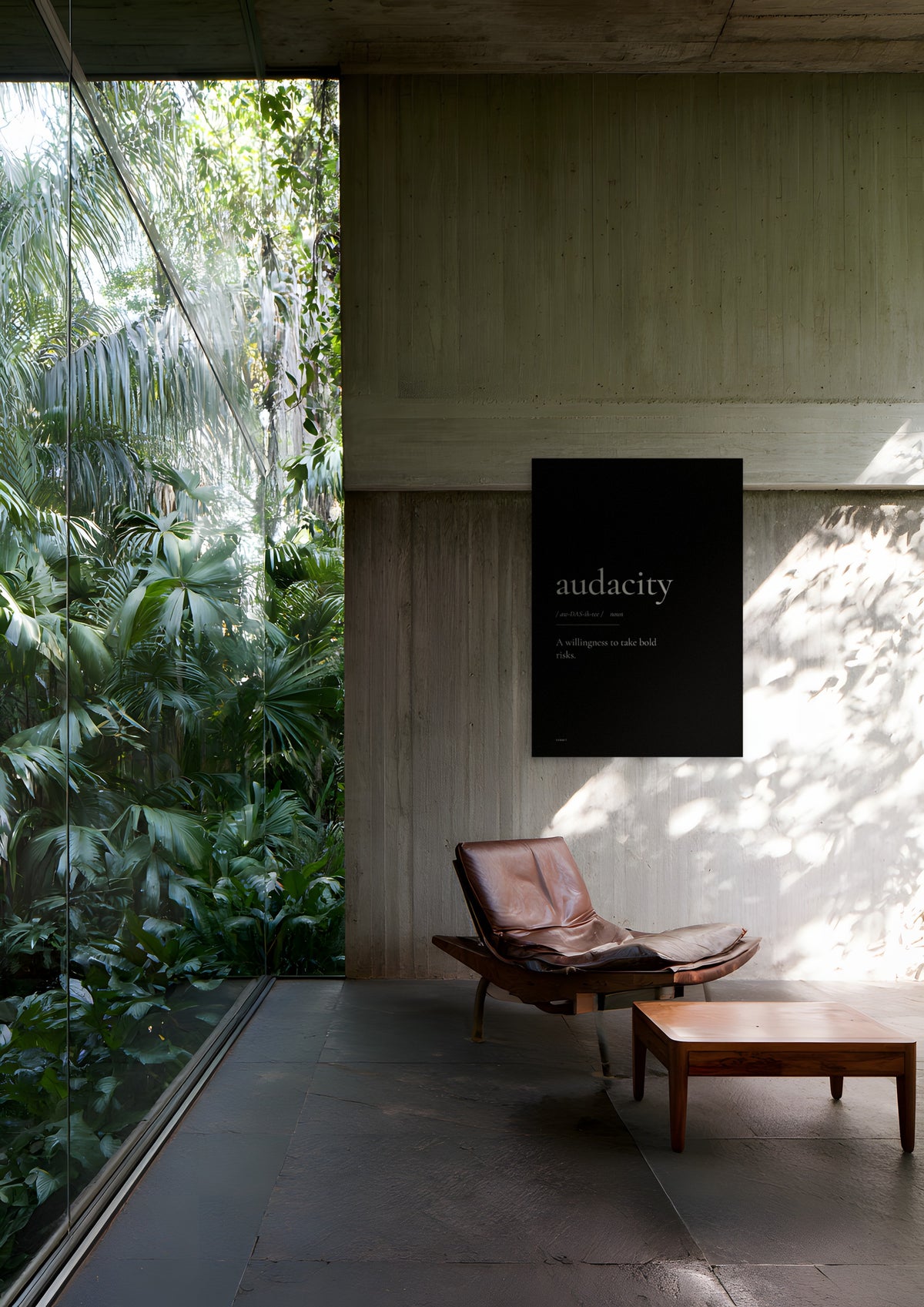 Audacity (Black), unframed art print shown in sao-paulo-modernist-house