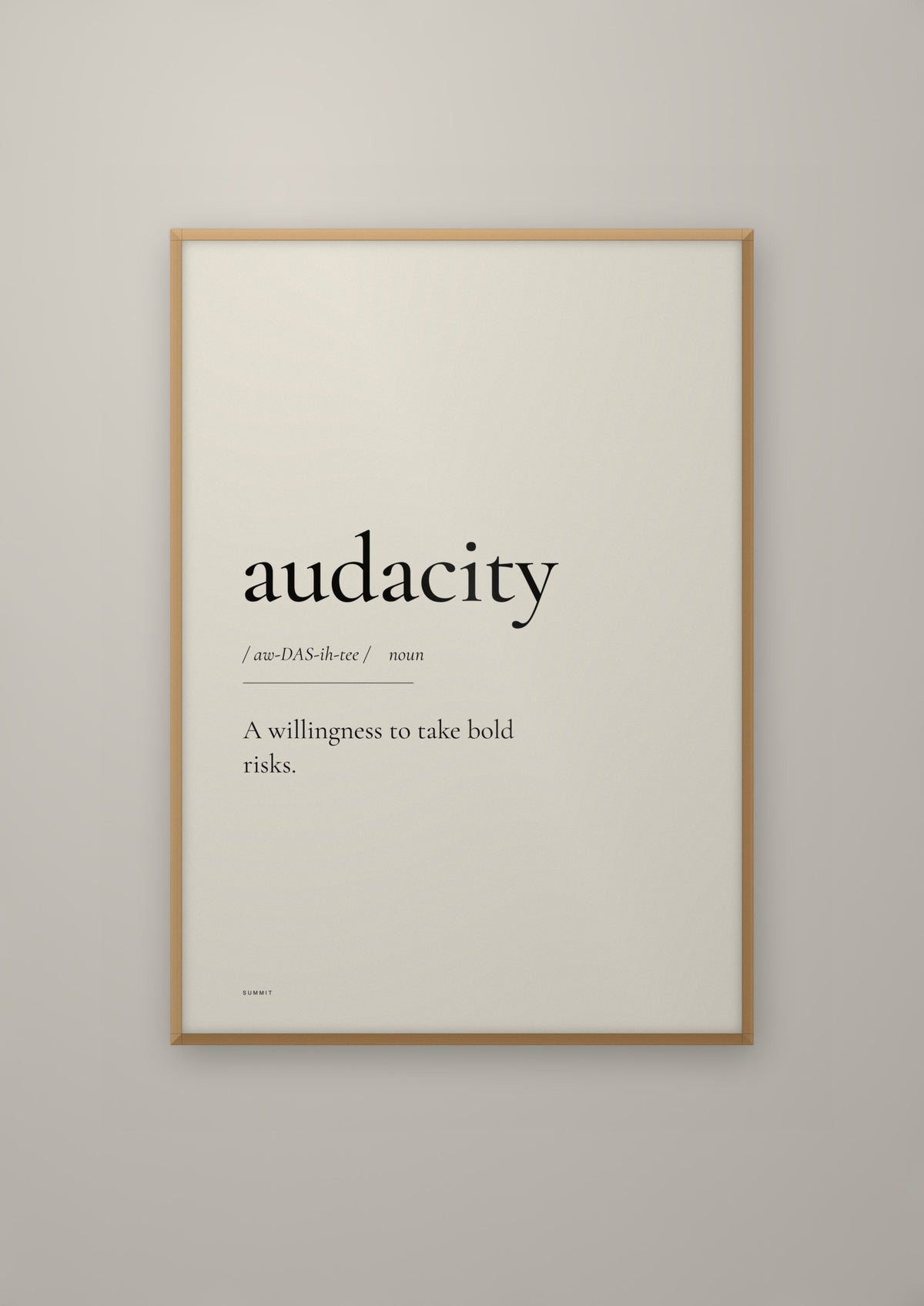 Audacity in a natural wood frame