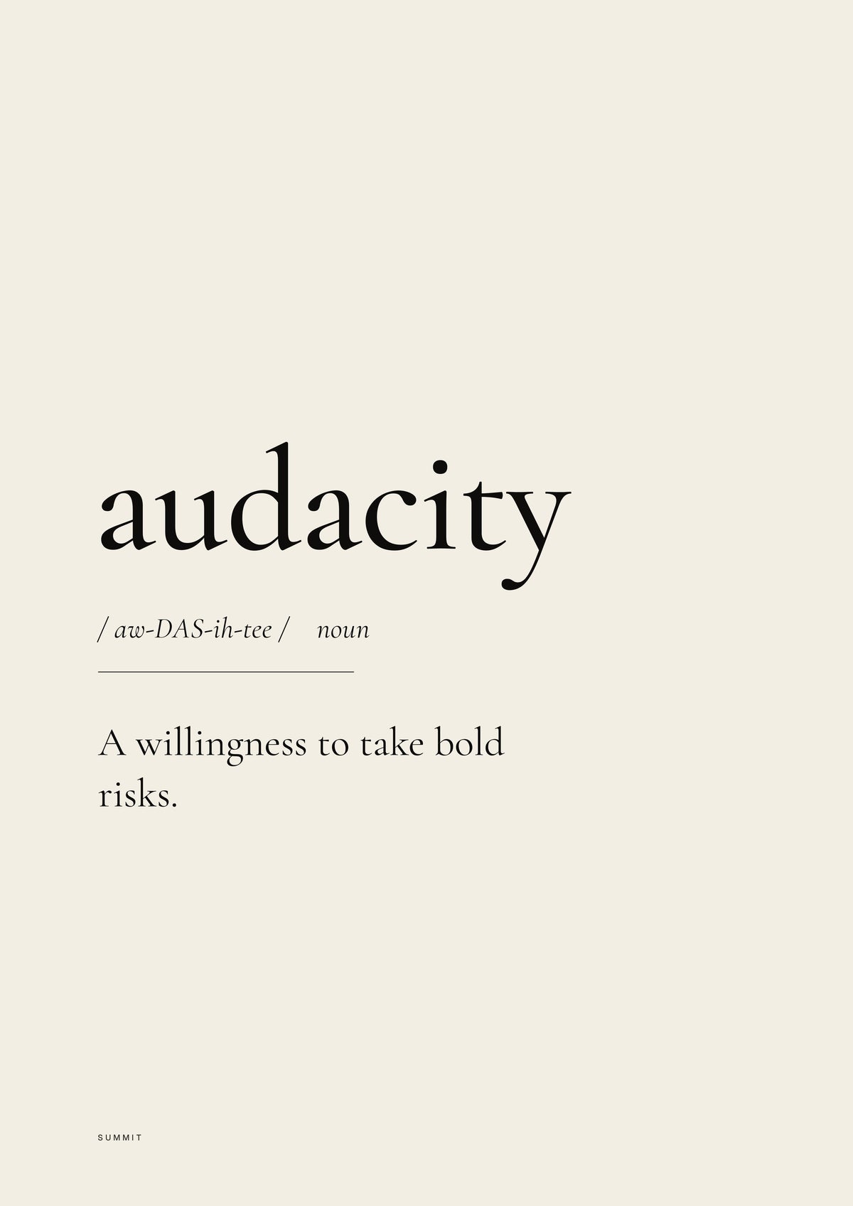 Audacity, unframed art print