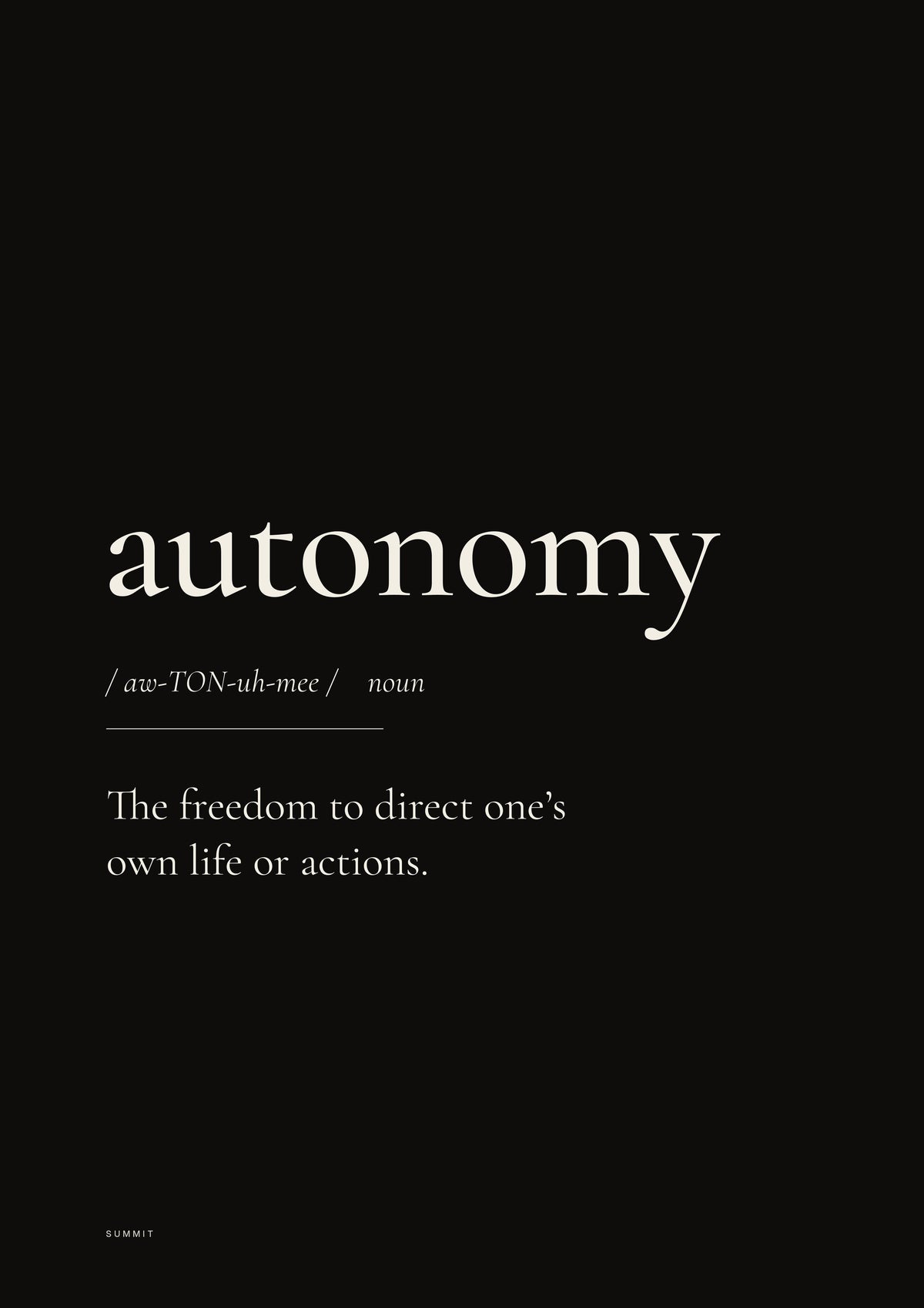Autonomy (Black), unframed art print