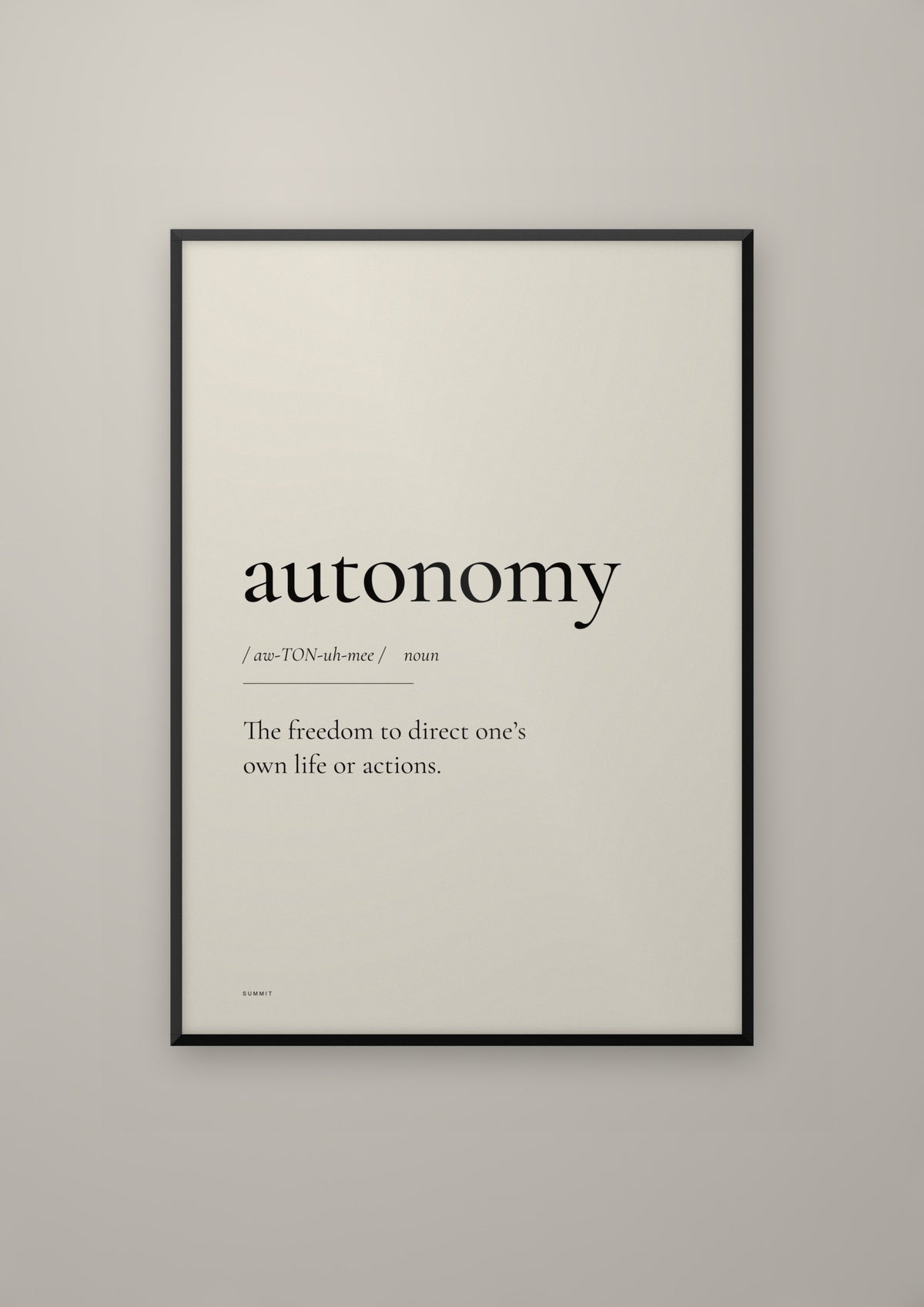 Autonomy in a black frame