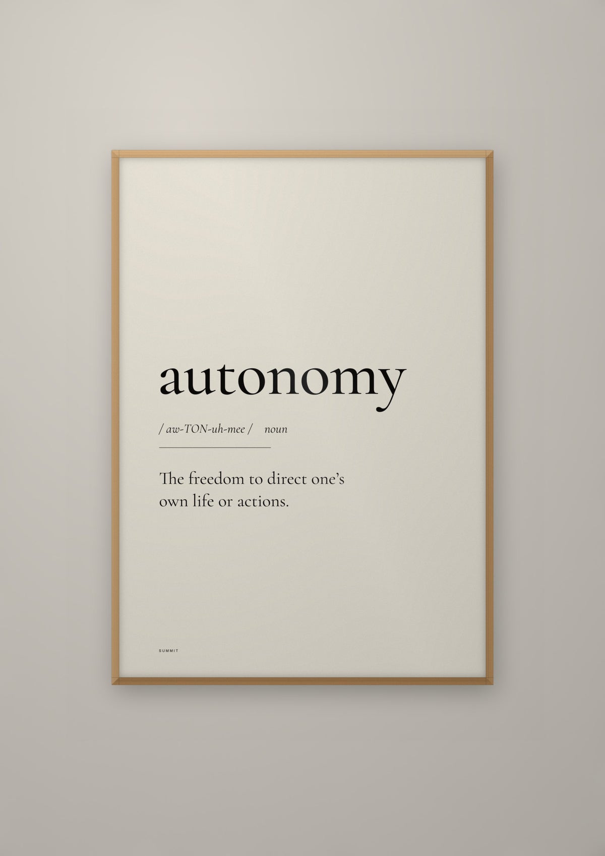 Autonomy in a natural wood frame