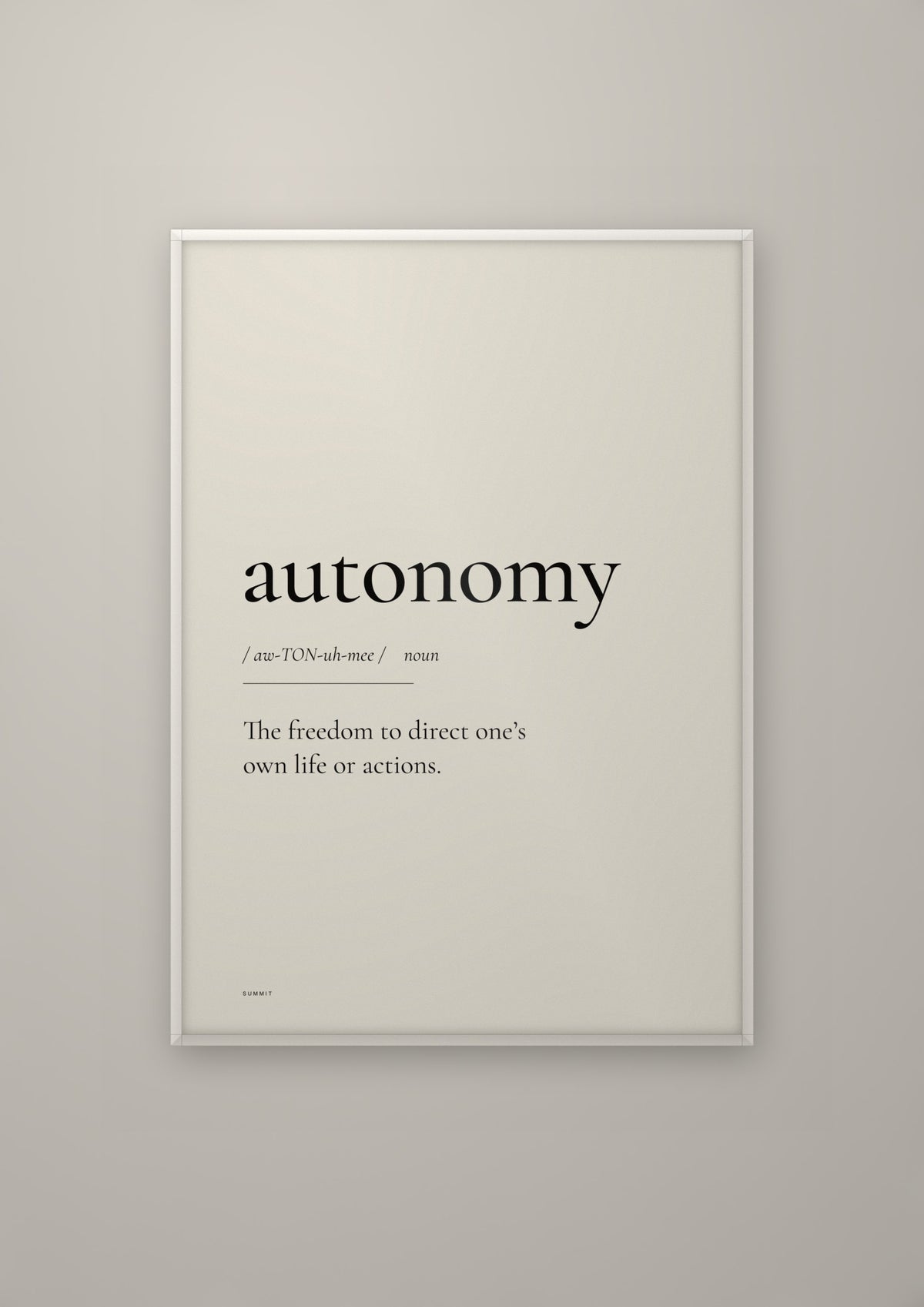 Autonomy in a white frame