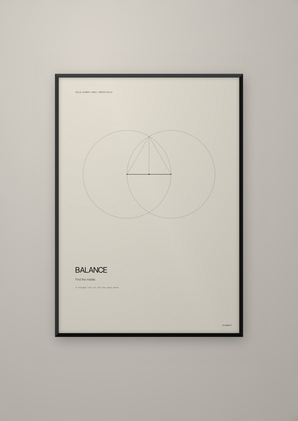 Balance in a black frame