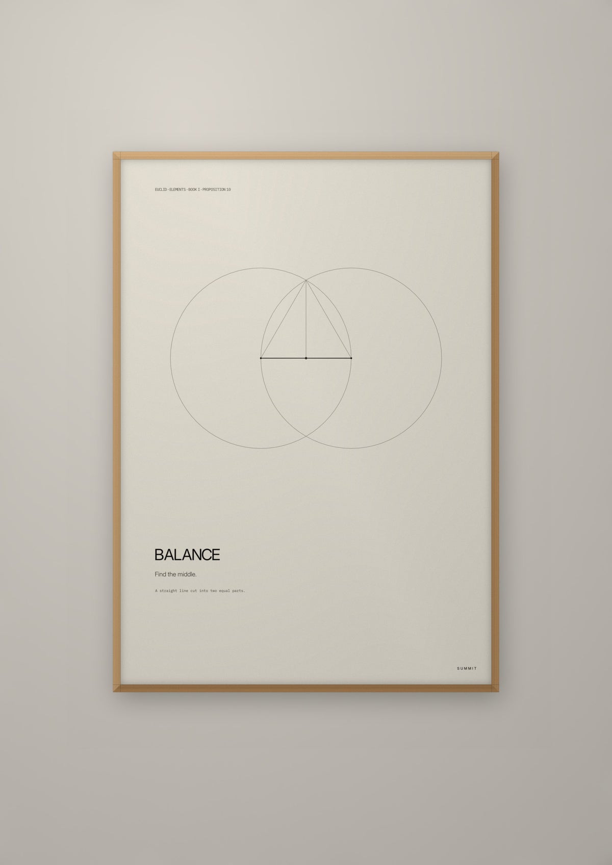 Balance in a natural wood frame
