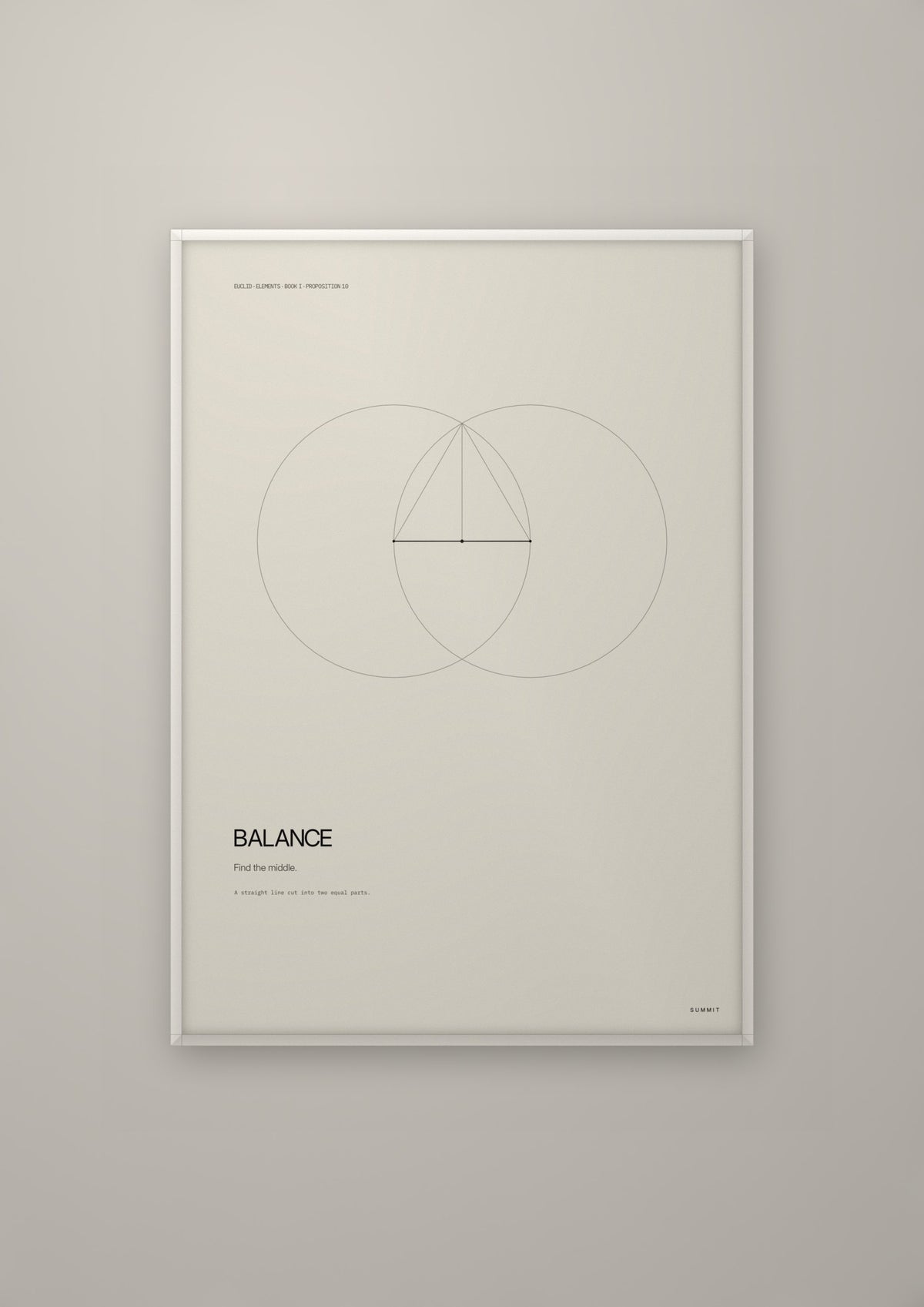 Balance in a white frame