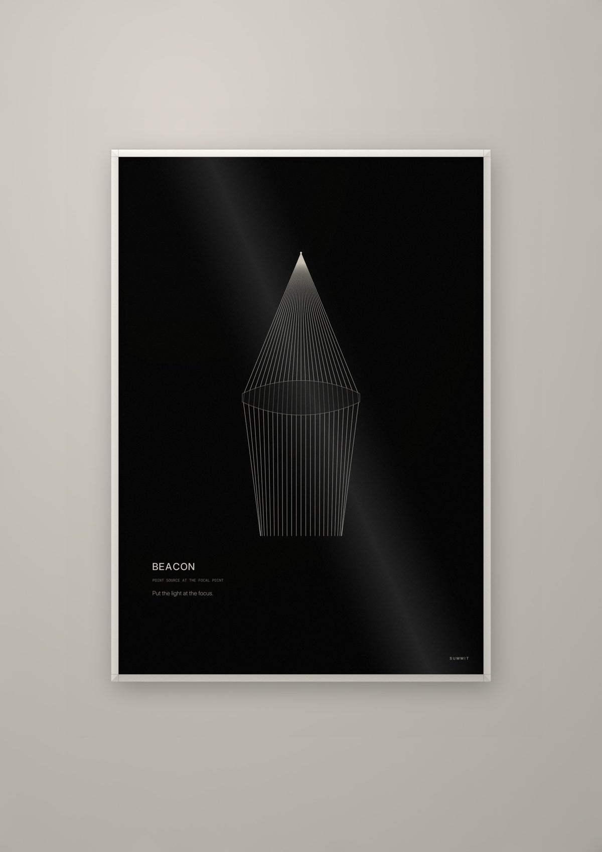 Beacon in a white frame