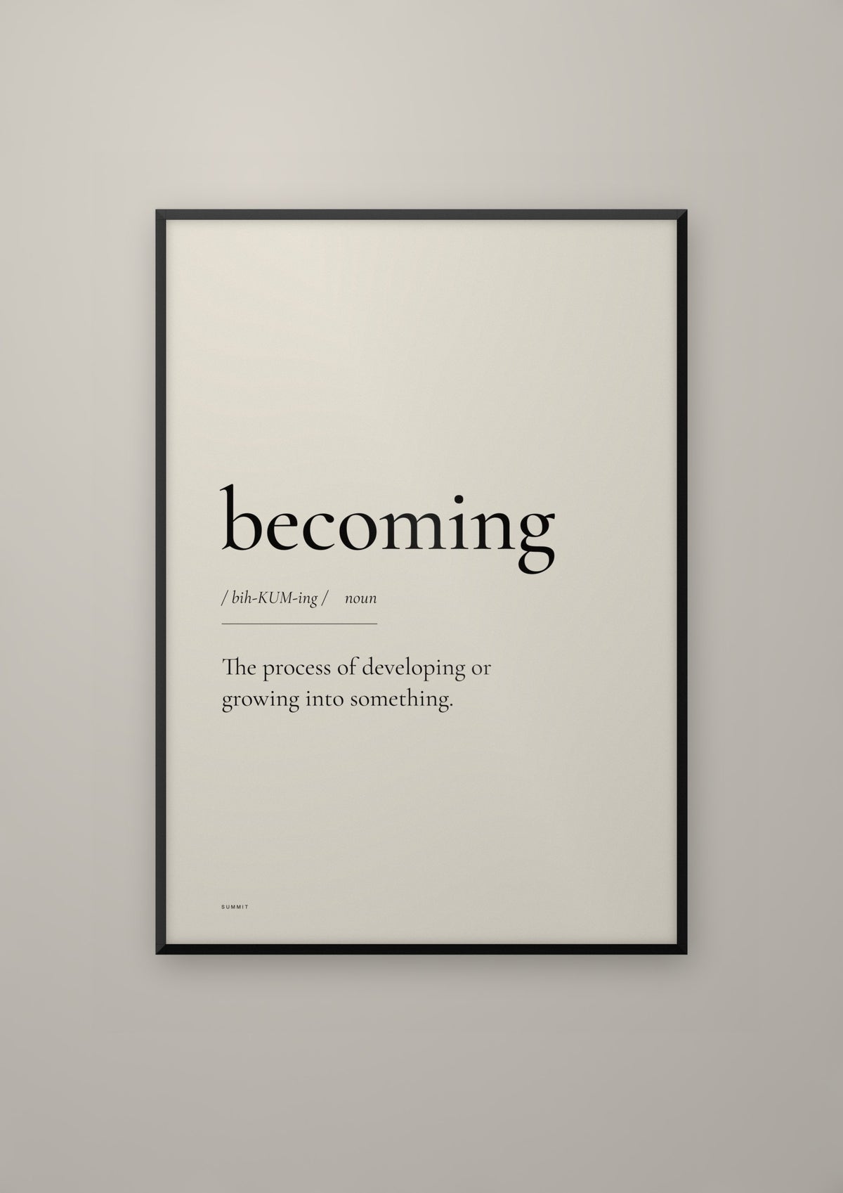 Becoming in a black frame