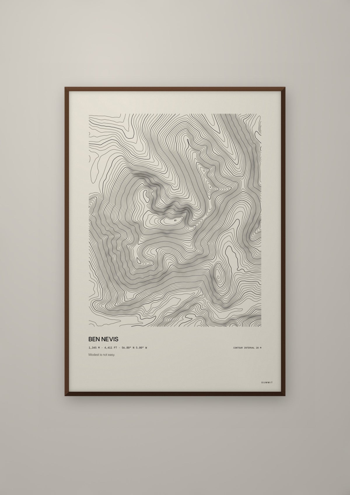 Ben Nevis in a dark wood frame