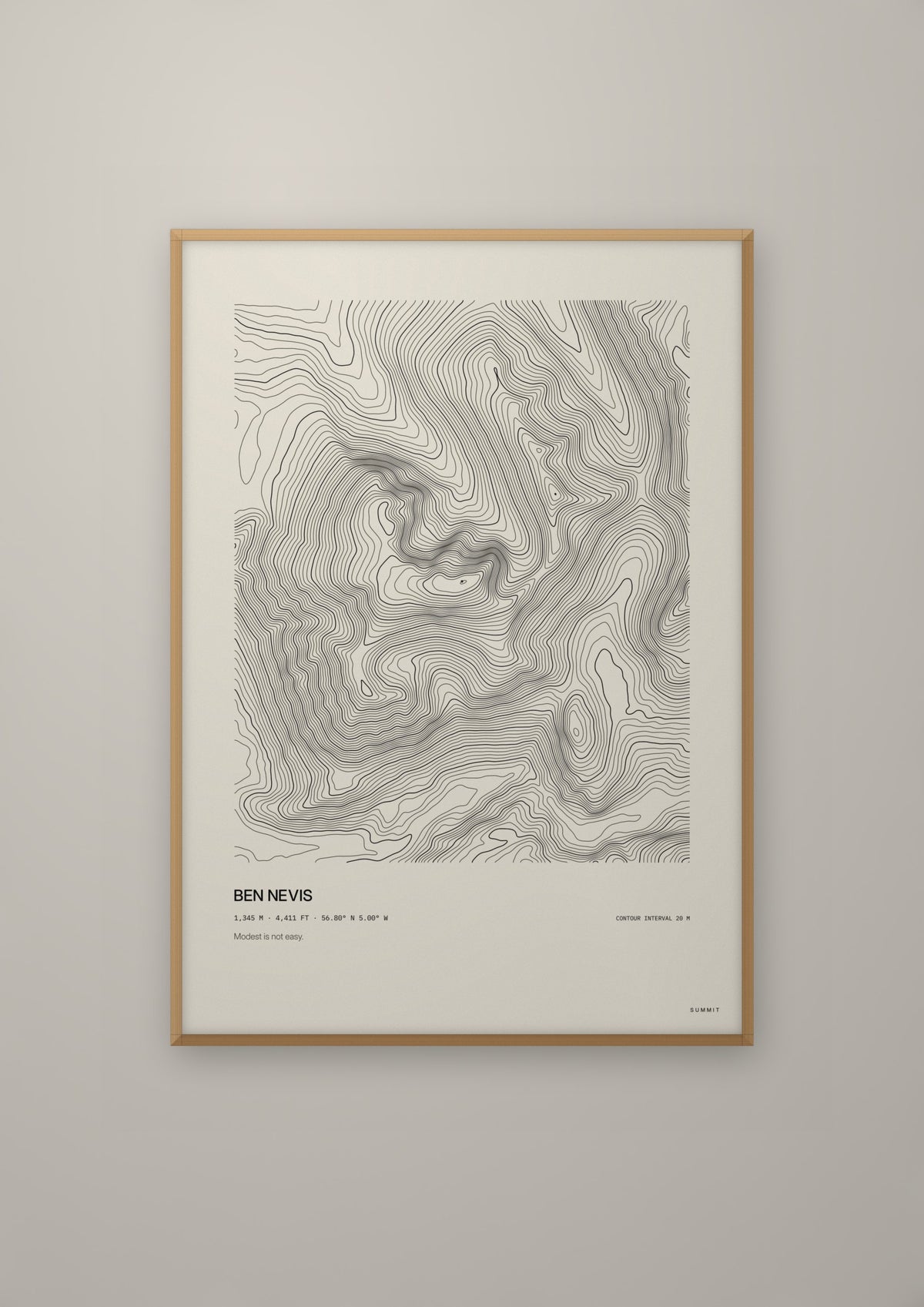 Ben Nevis in a natural wood frame