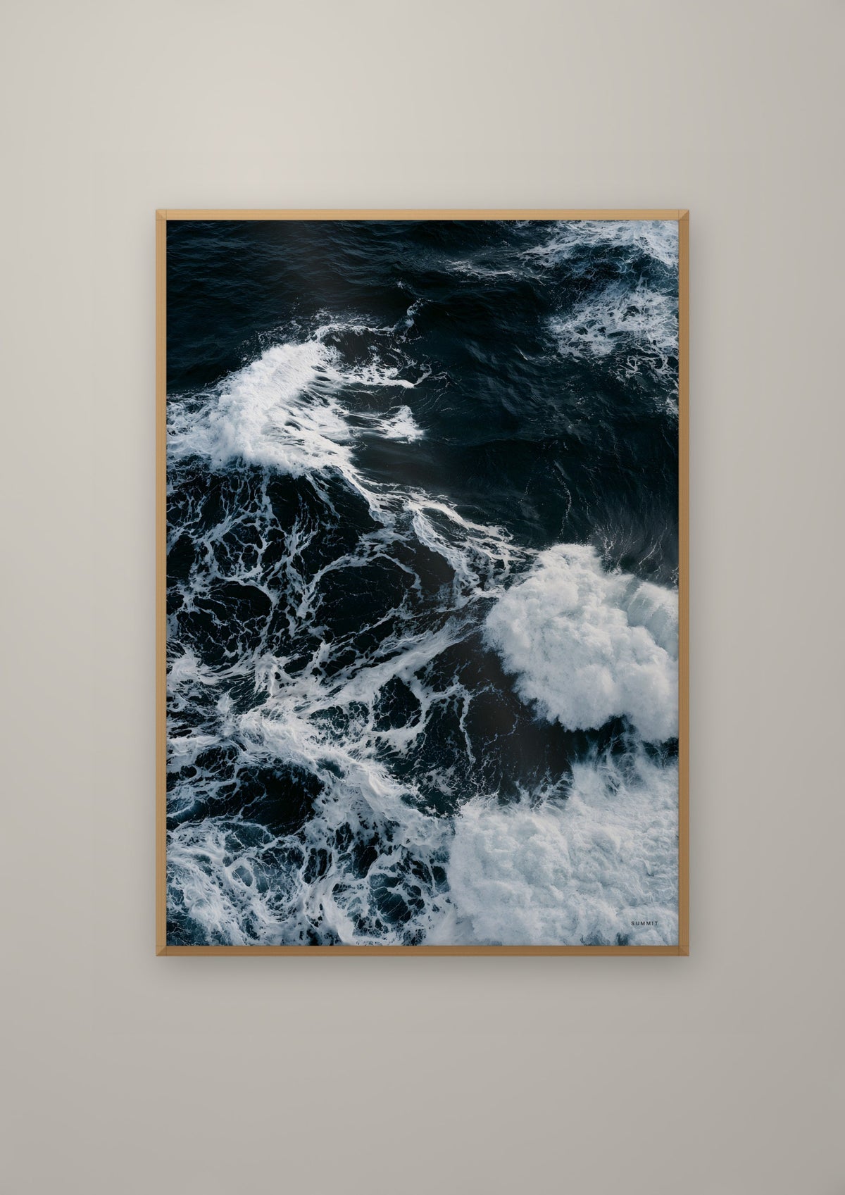 Black Water in a natural wood frame