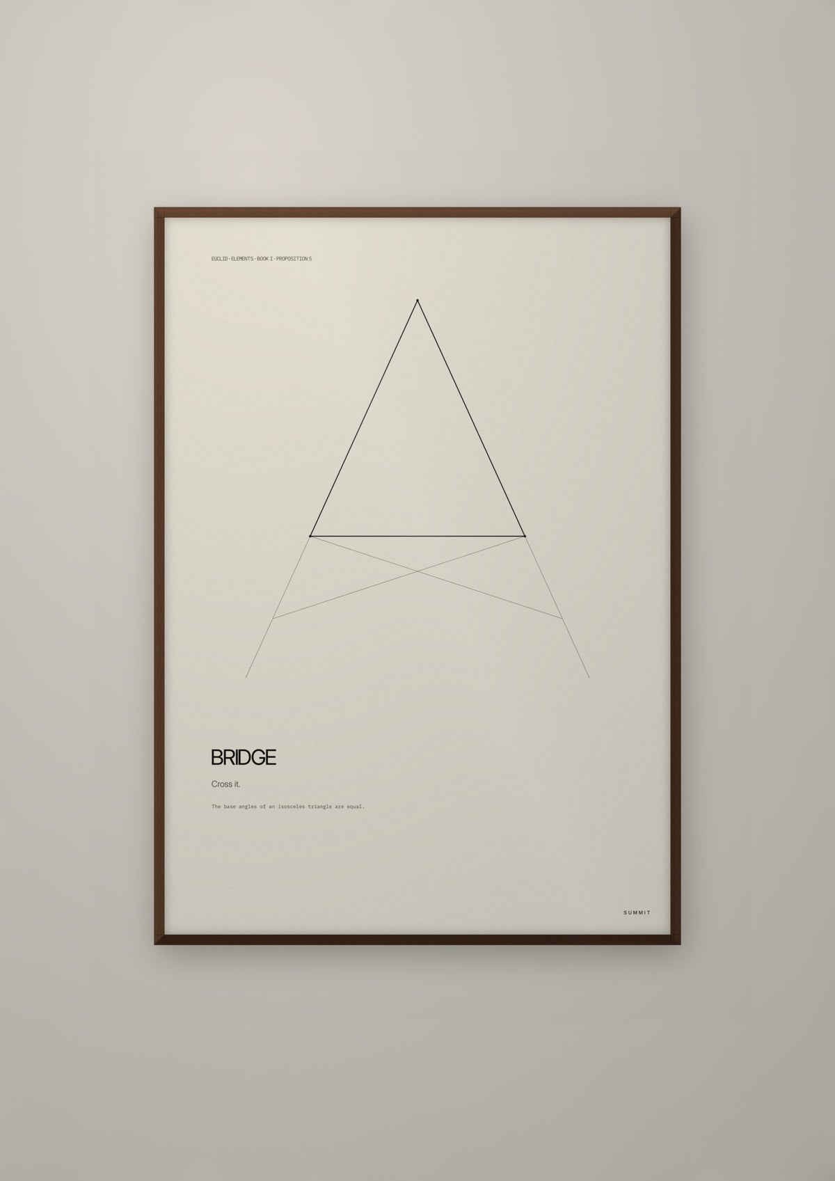 Bridge in a dark wood frame