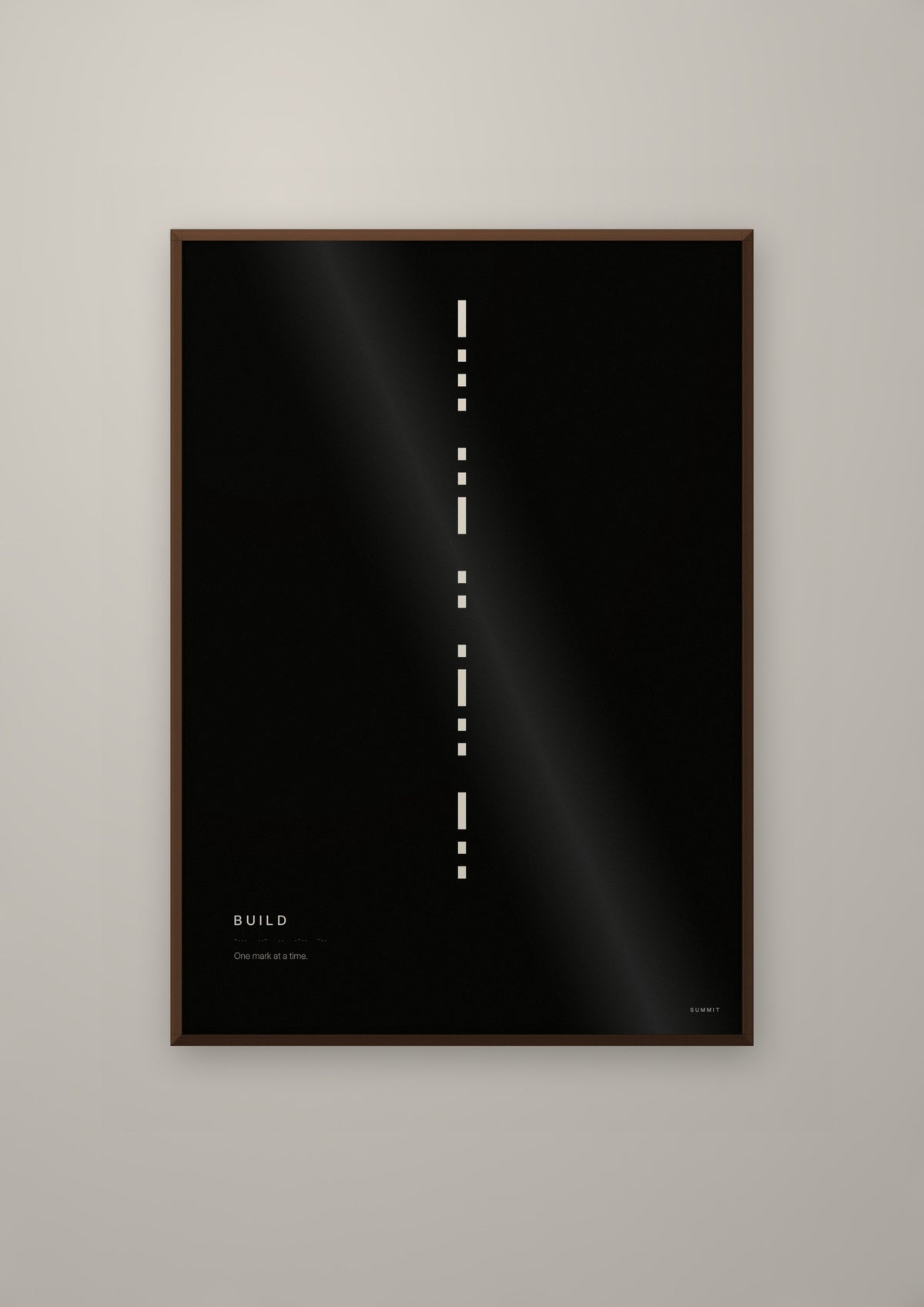 Build in a dark wood frame