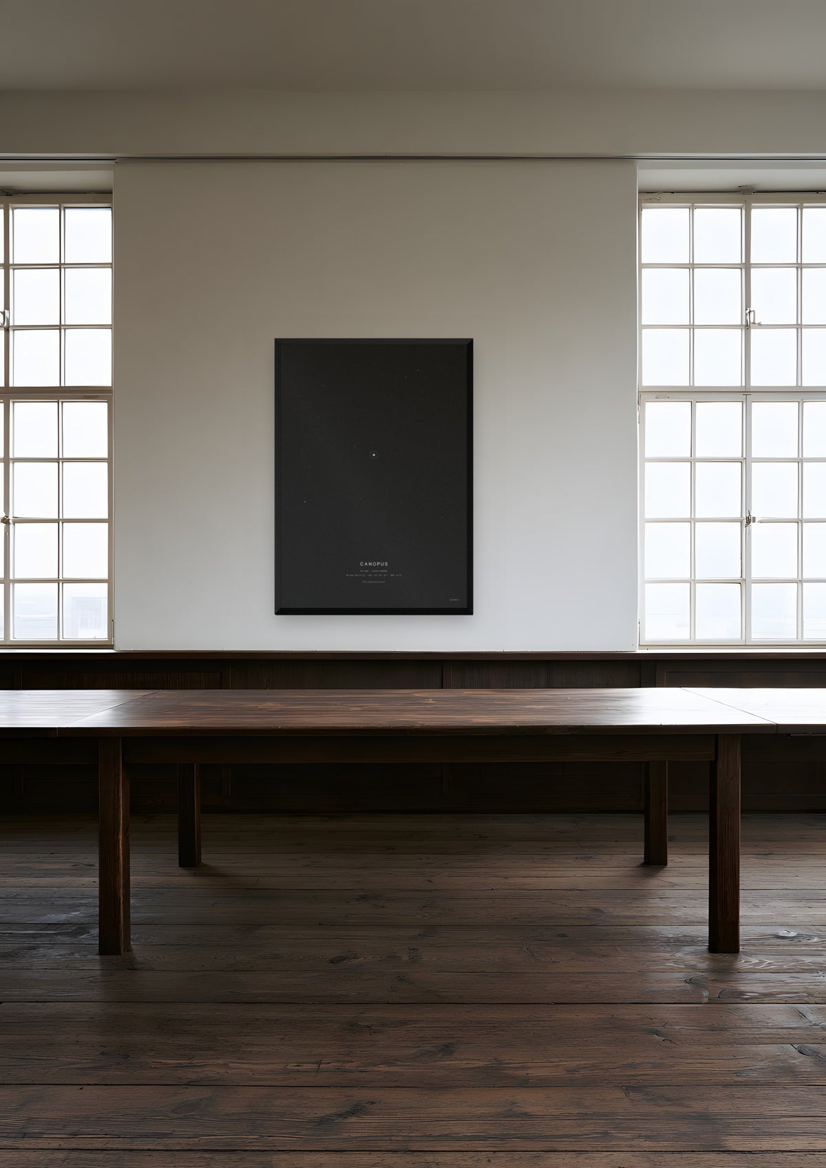 Canopus in a black frame, shown in hamburg-shipping-office