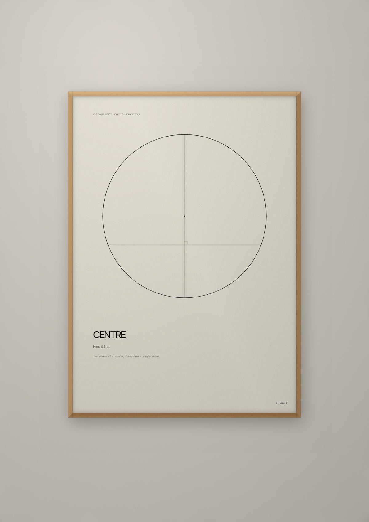 Centre in a natural wood frame