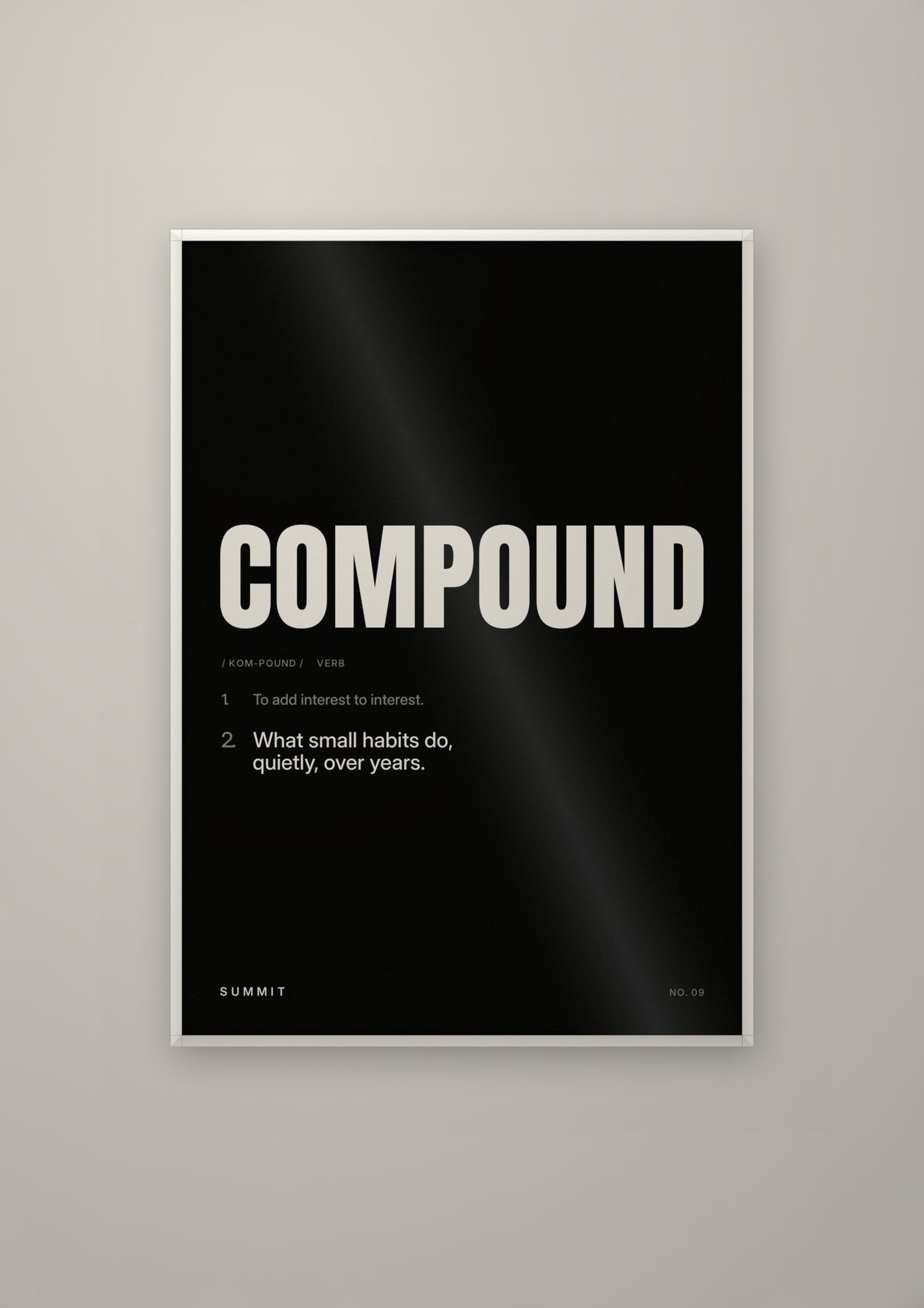 Compound, Defined (Black) in a white frame