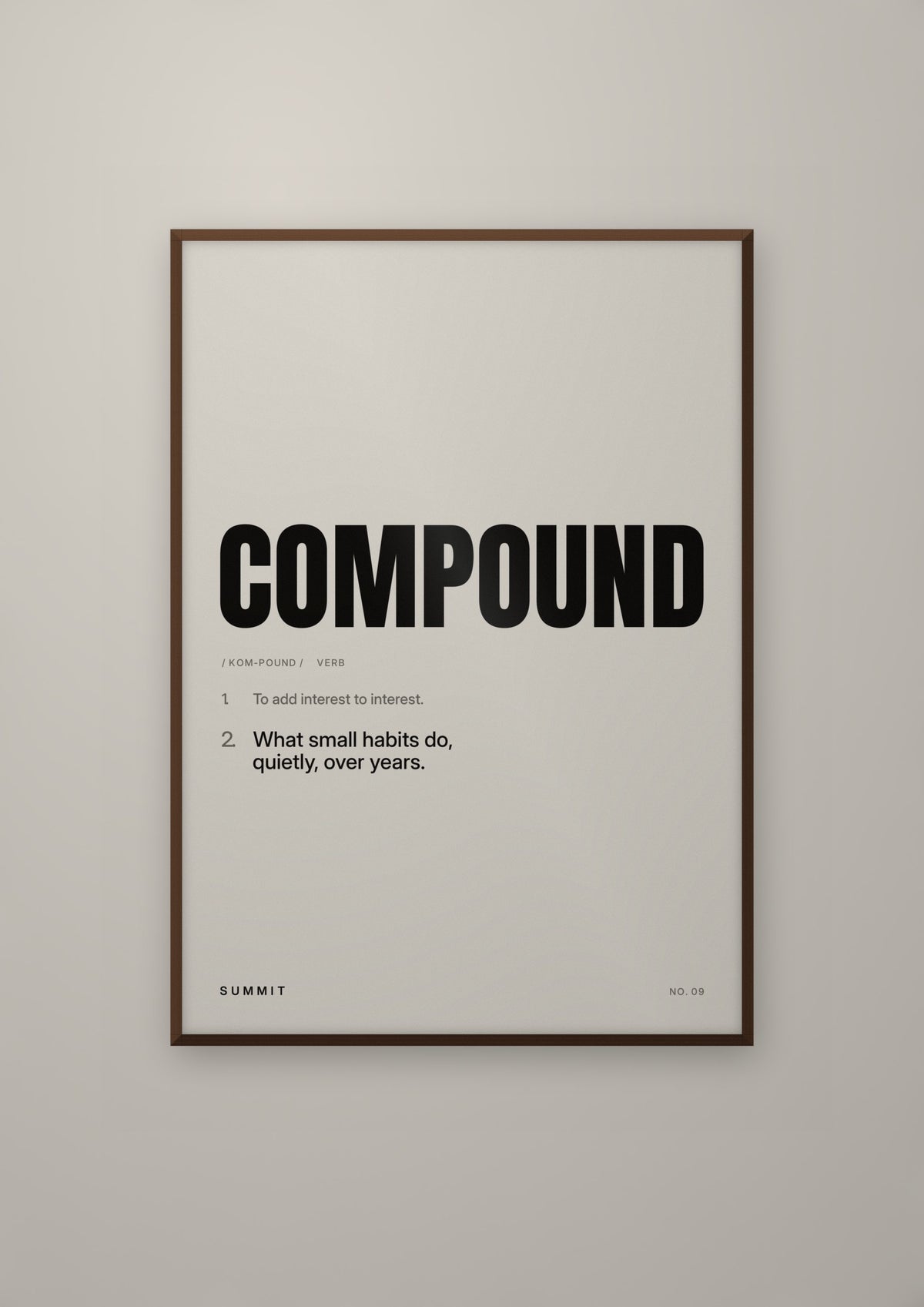Compound, Defined in a dark wood frame