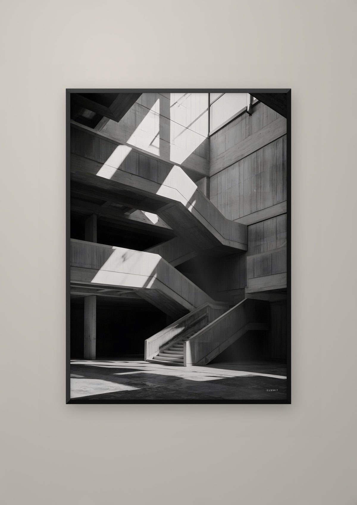 Concrete in a black frame