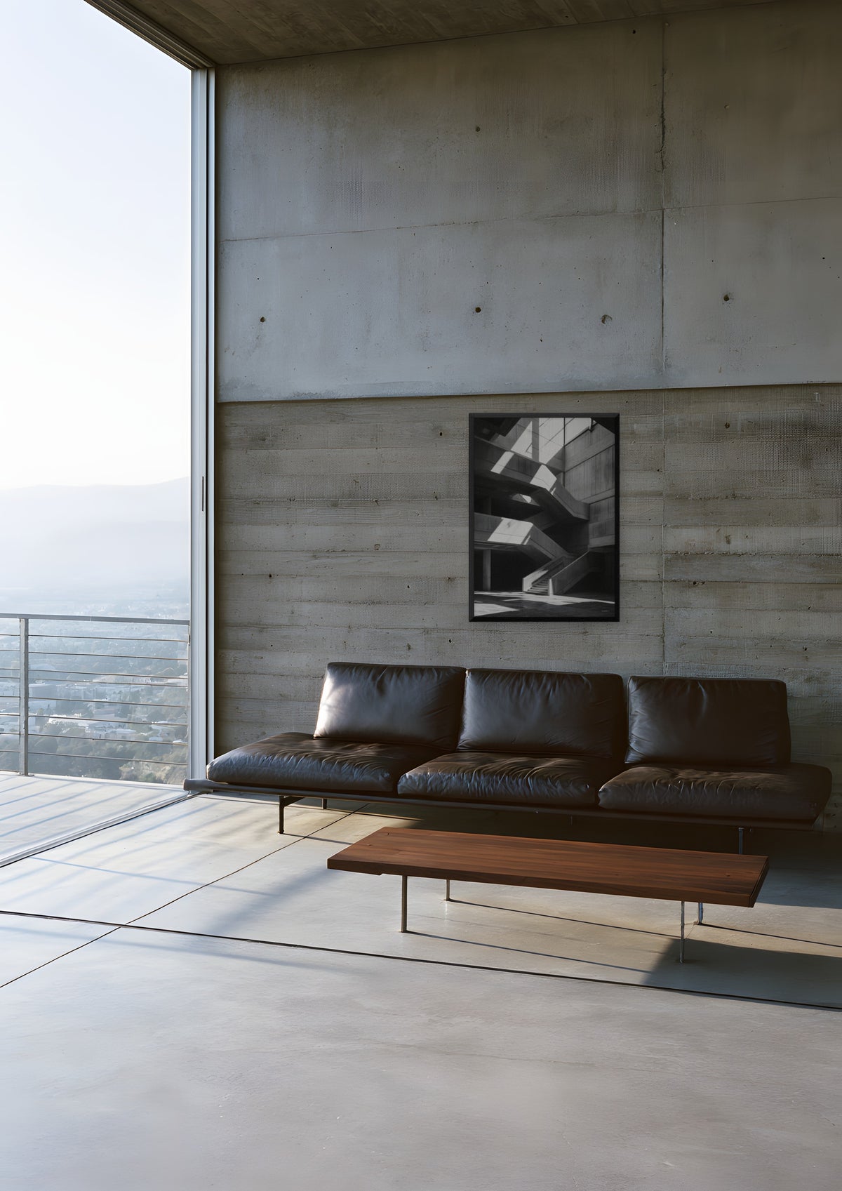 Concrete in a black frame, shown in la-concrete-house