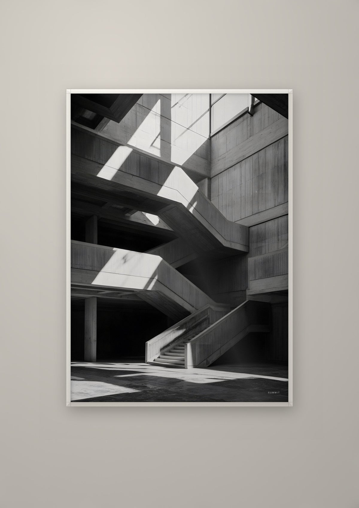 Concrete in a white frame