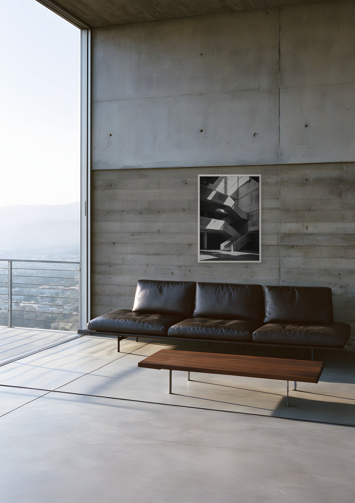 Concrete in a white frame, shown in la-concrete-house