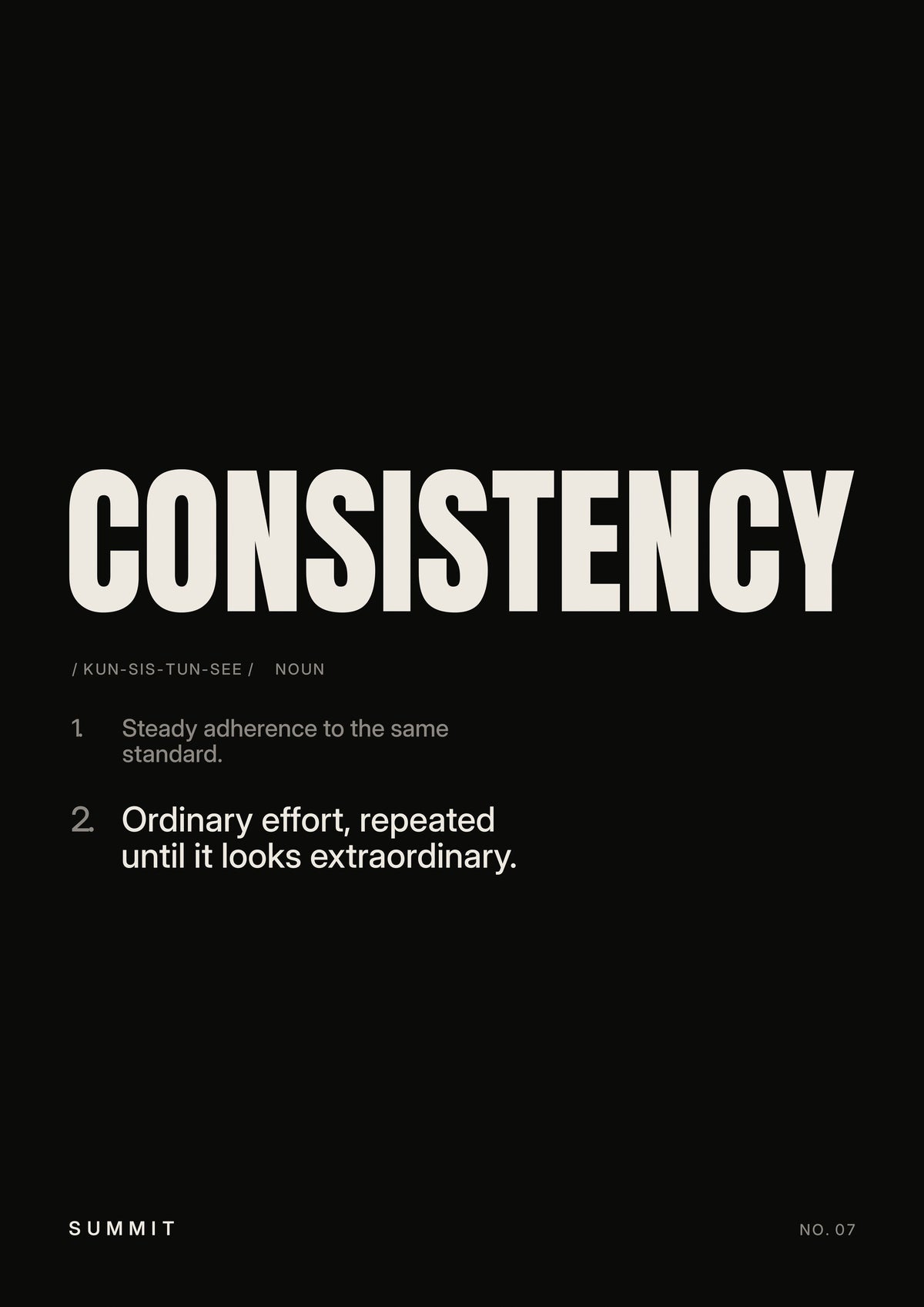 Consistency, Defined (Black), unframed art print