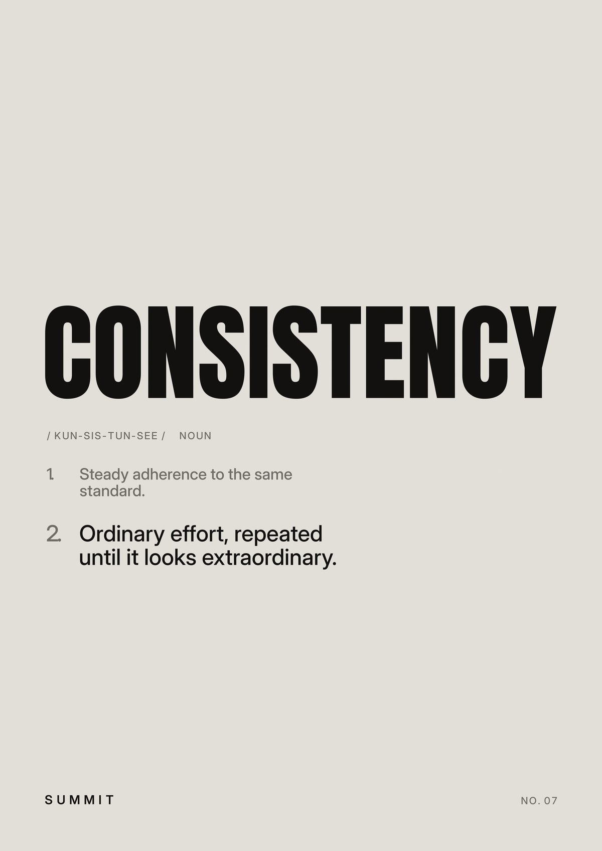 Consistency, Defined, unframed art print