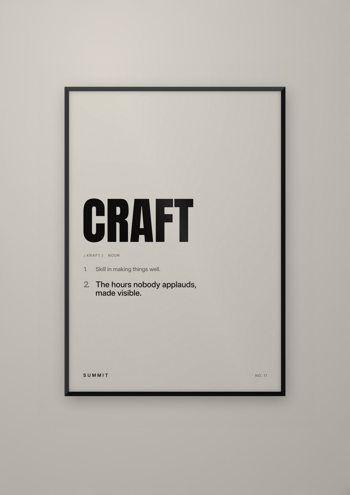 Craft, Defined in a black frame