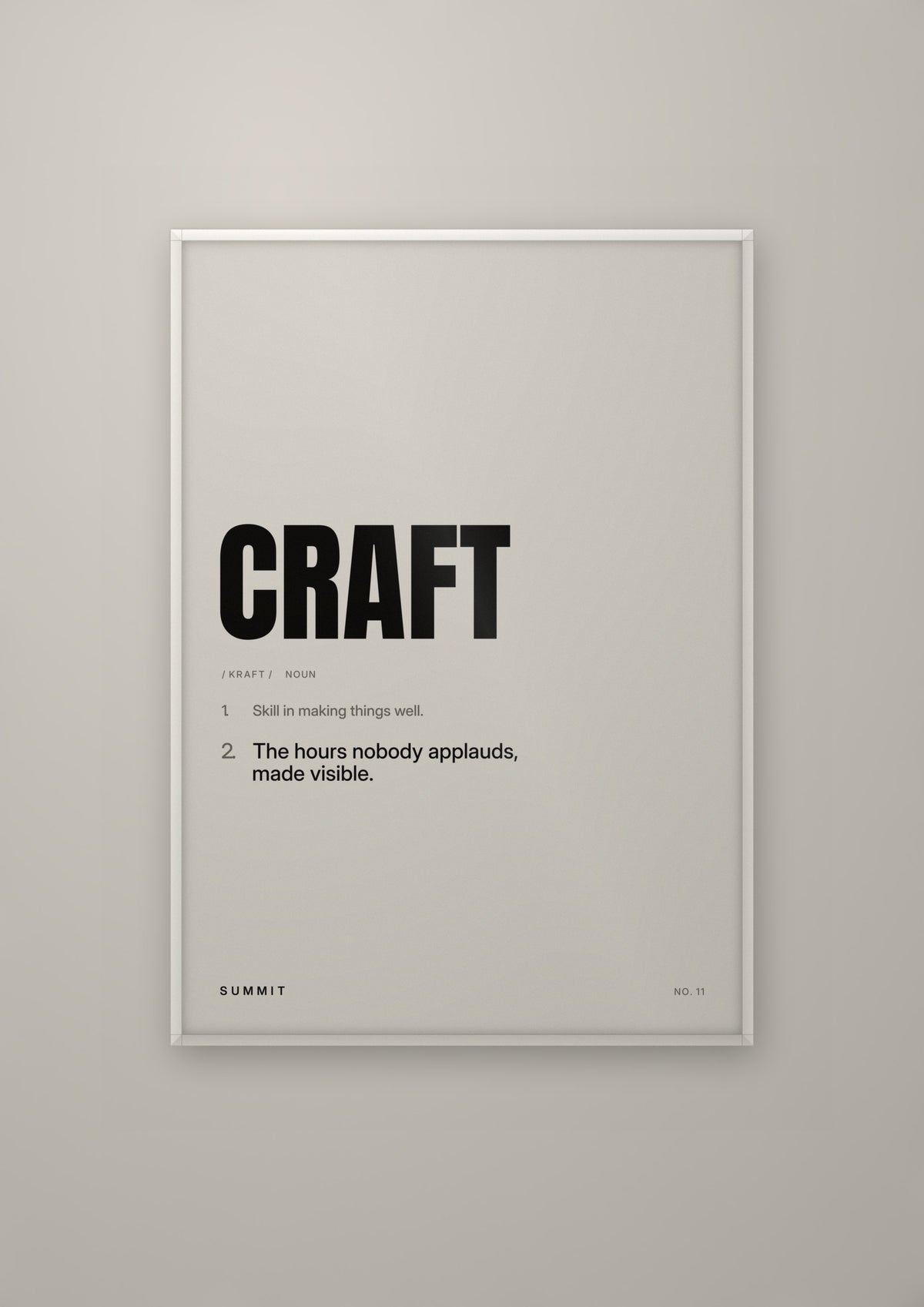 Craft, Defined in a white frame