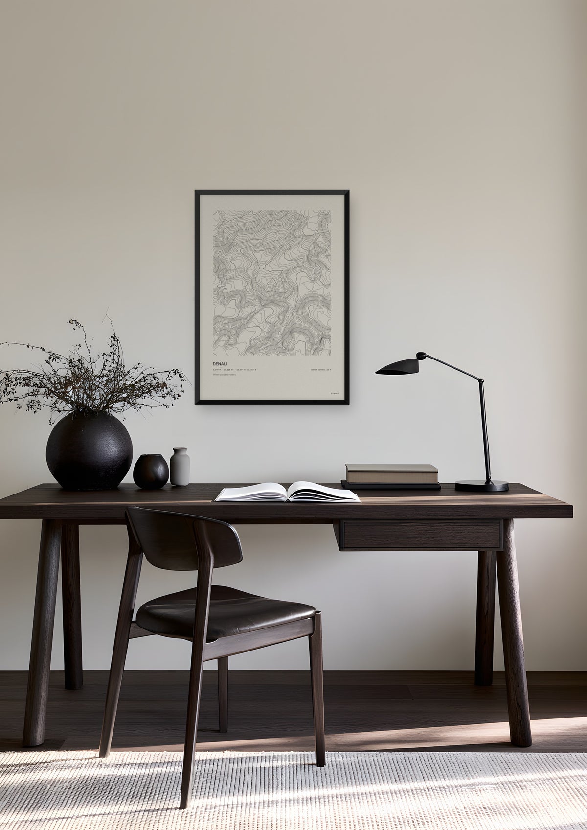 Denali in a black frame, shown in anchorage-modern-home-office